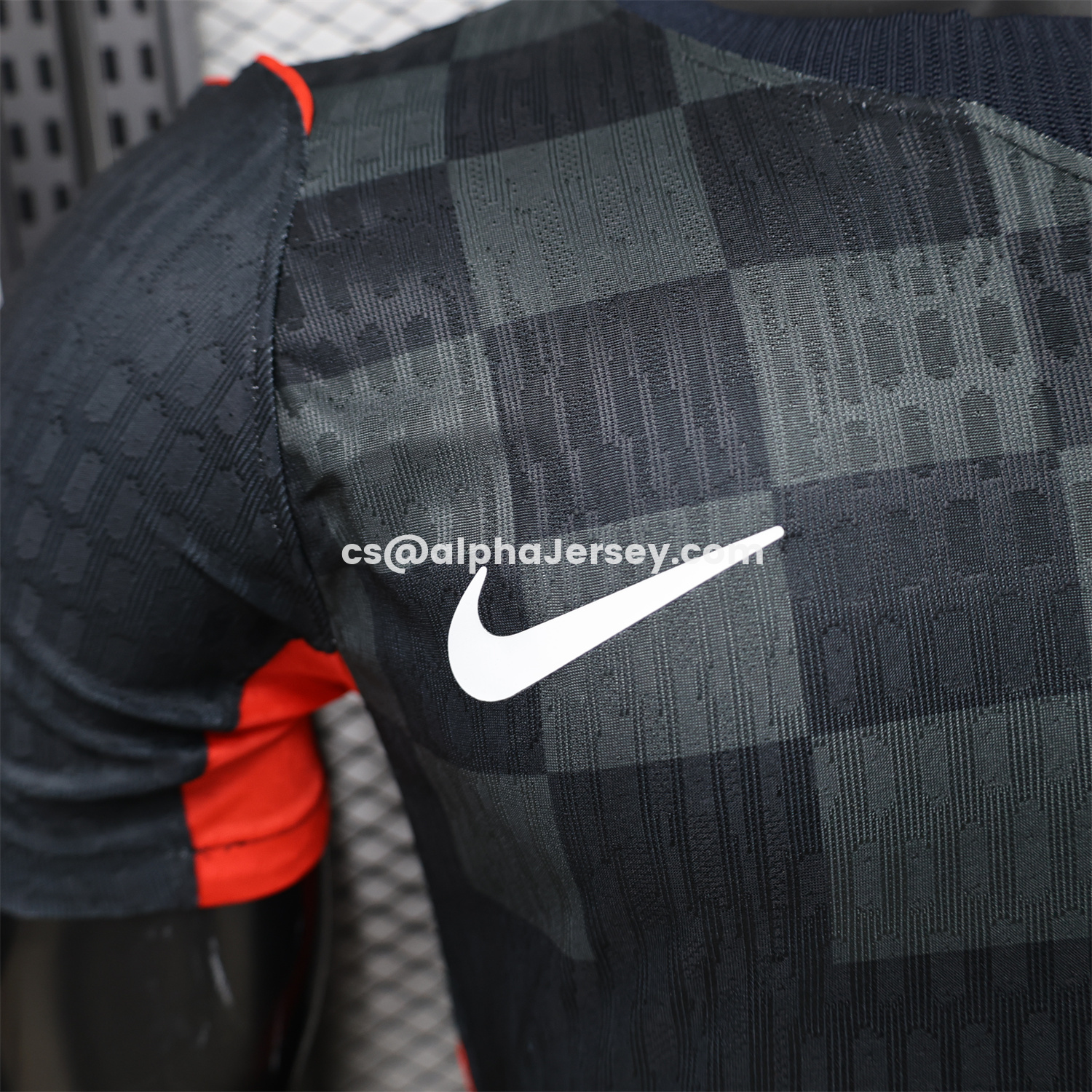 AJ-AlphaJersey-Croatia 2026 Dark Gray Checkered Pattern Checkerboard Special Edition Jersey - Player Version