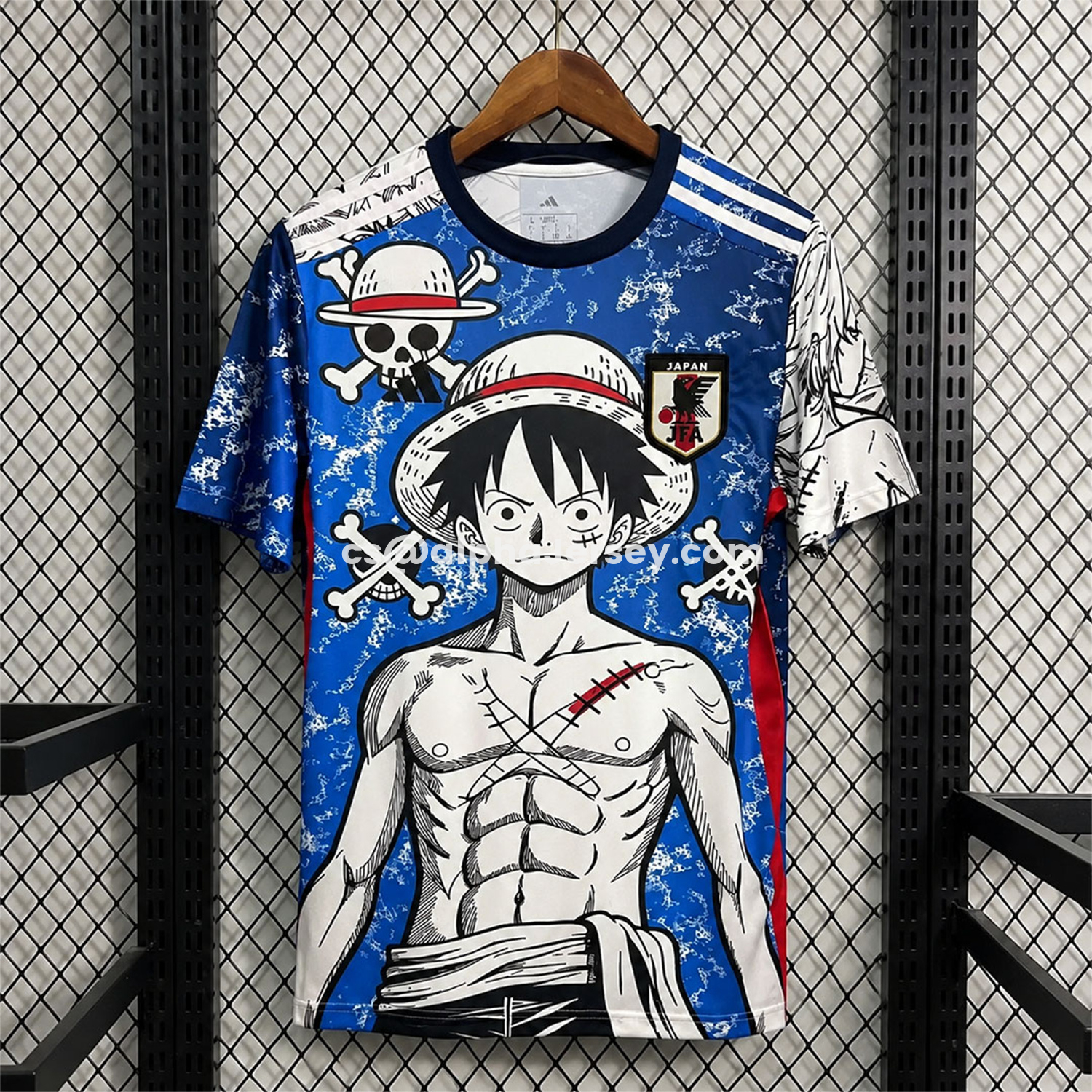 AJ-AlphaJersey-Japan 2026 Scar Luffy Blue White Special Jersey - Fans Version