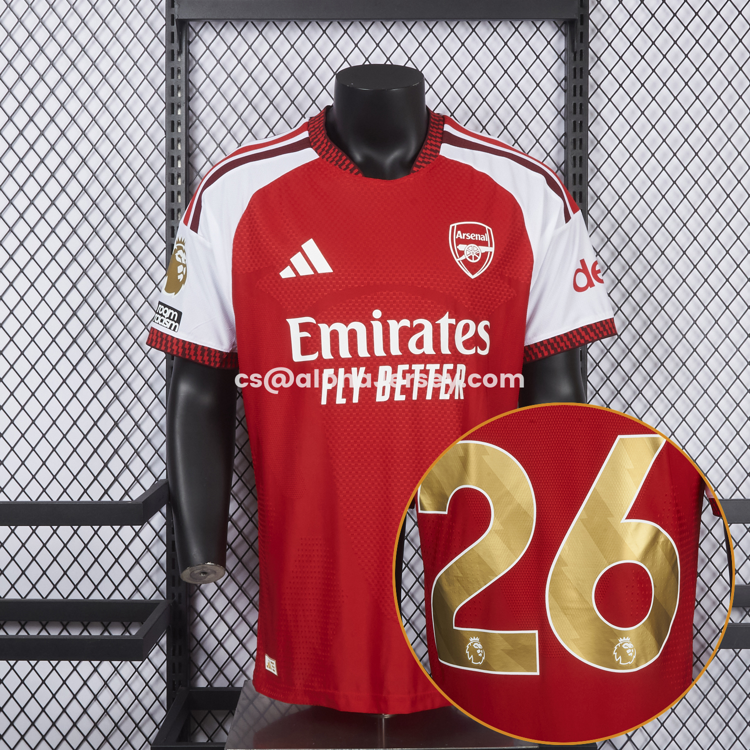 AJ-AlphaJersey-【Champion 26 Font】Arsenal 26-27 Home Jersey - Player Version