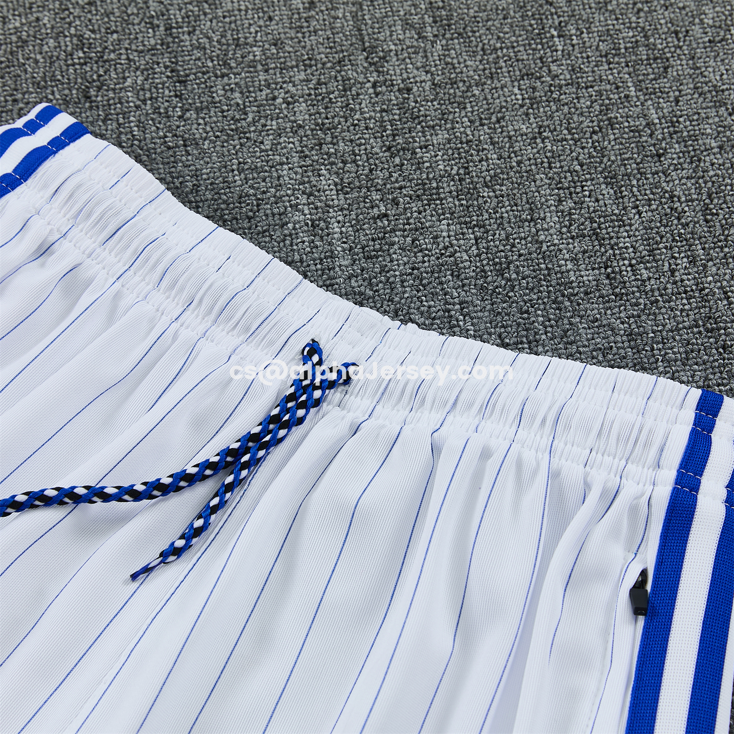 AJ-AlphaJersey-C.H.E.L.S.E.A 25-26 Retro Style Short-Sleeve Training Set - Blue Top & White Pants