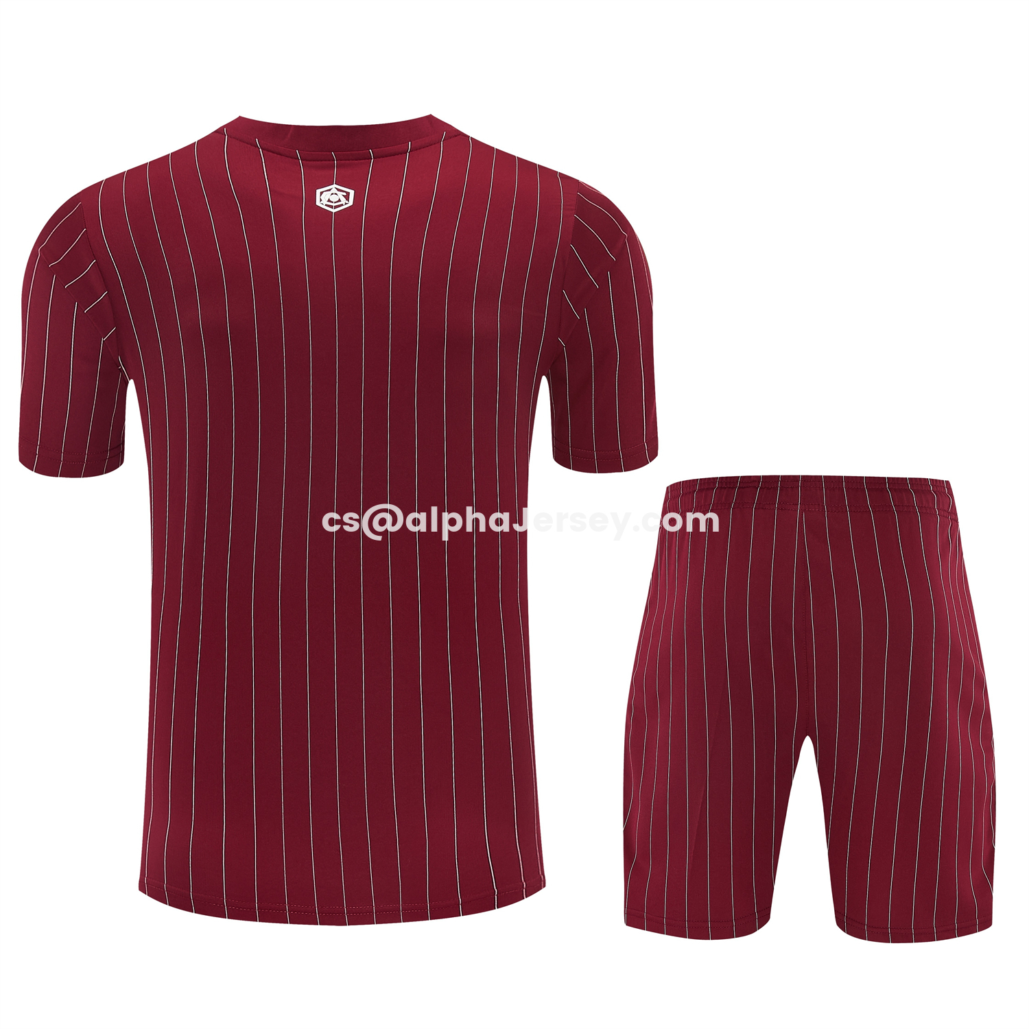 AJ-AlphaJersey-Arsenal 25-26 Retro Style Short-Sleeve Training Set - Dark Red With White Stripes Top & Pants