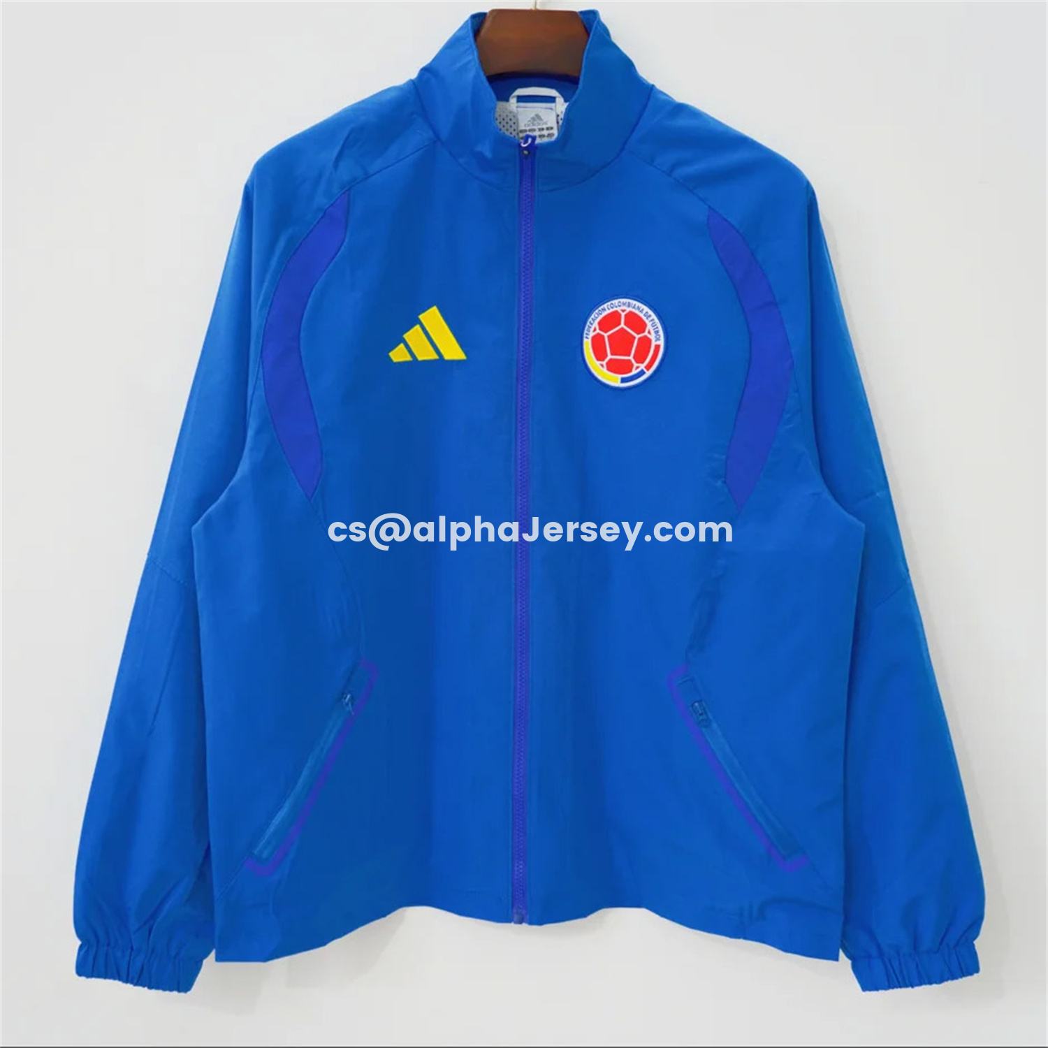 AJ-AlphaJersey-Colombia 2026 Blue Windbreaker Jacket