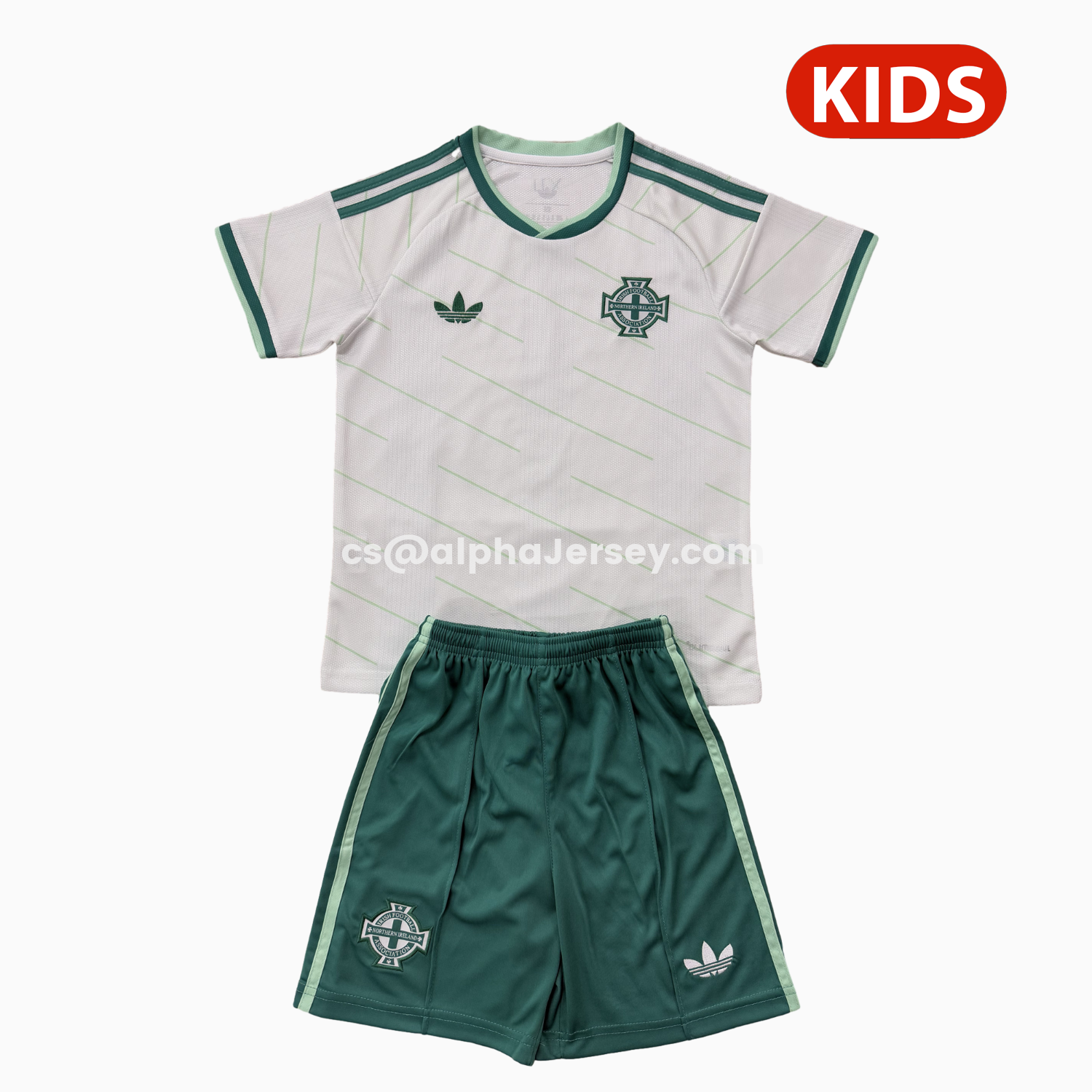 AJ-AlphaJersey-Northern Ireland 26-27 Away Kids Kit