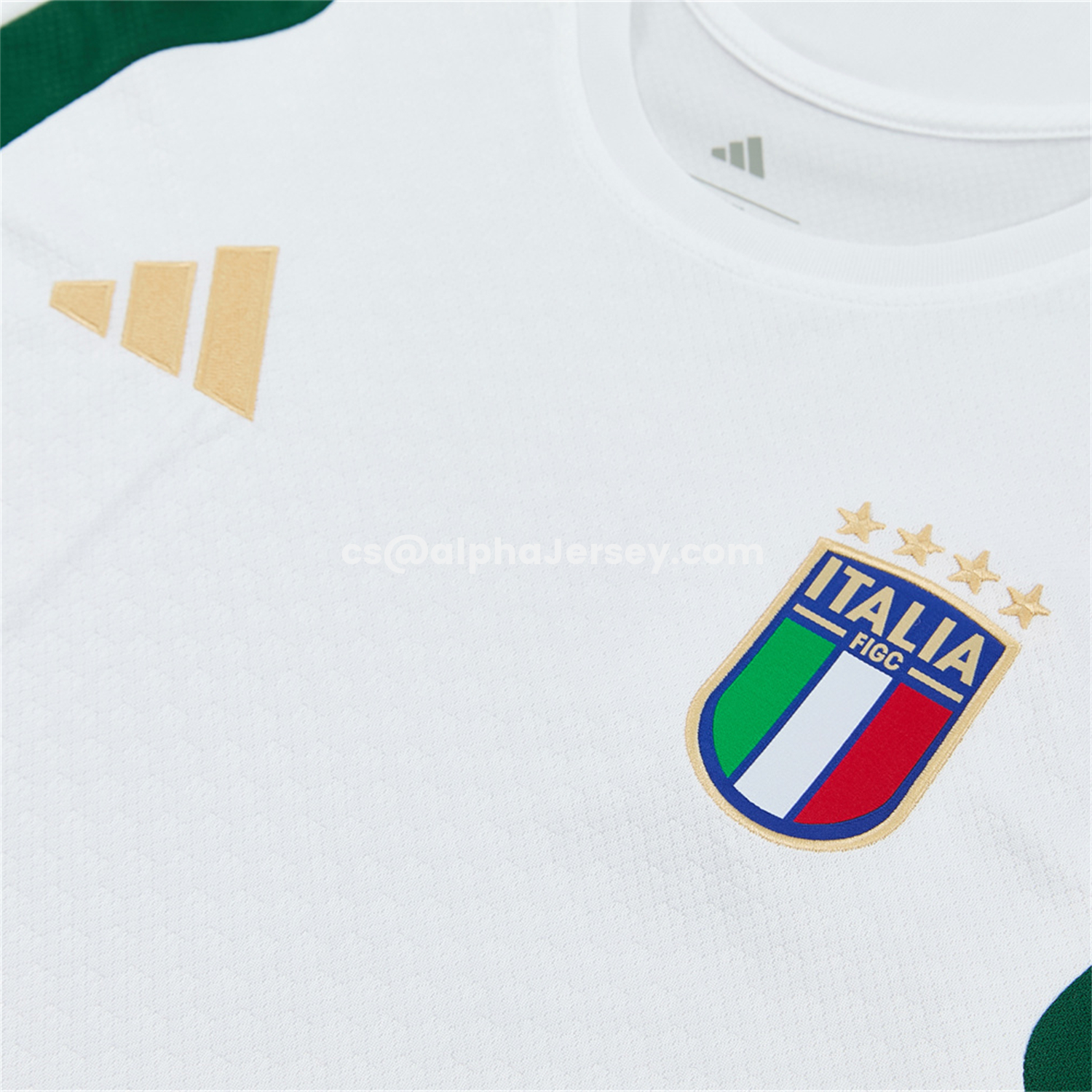 AJ-AlphaJersey-Italy 2026 Short-Sleeve Training Set - White With Green Accents Top & Green With White Pants