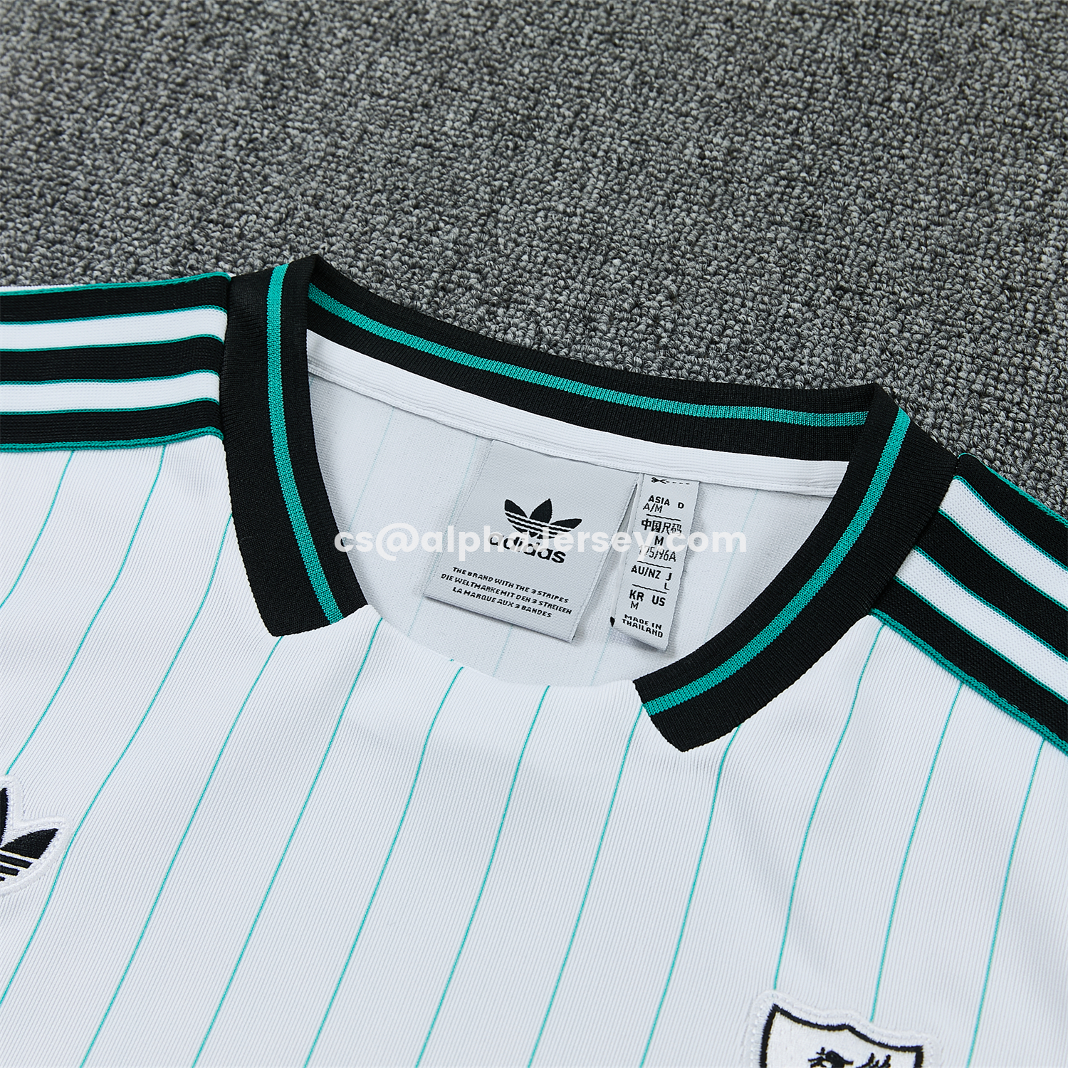 AJ-AlphaJersey-Liver.pool 25-26 Retro Style Vest Training Set - White With Green Stripes Top & Pants