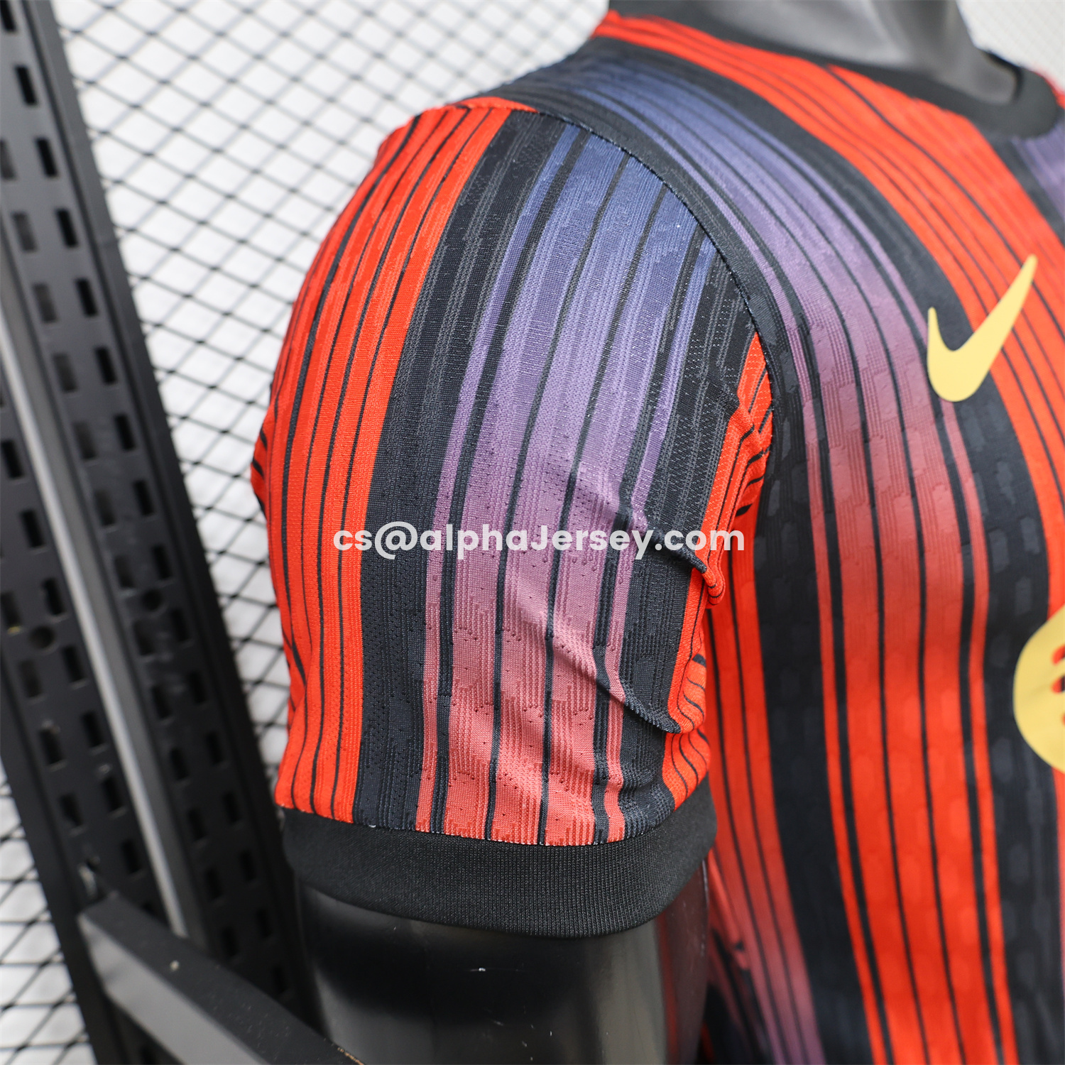 AJ-AlphaJersey-Barcelona 26-27 Grey With Red Special Jersey - Player Version