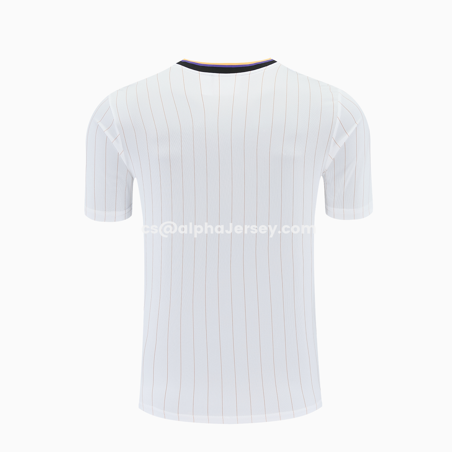 AJ-AlphaJersey-Manchester United 25-26 Retro Style Short-Sleeve Training Set - White With Thin Black Stripes Top & Pants