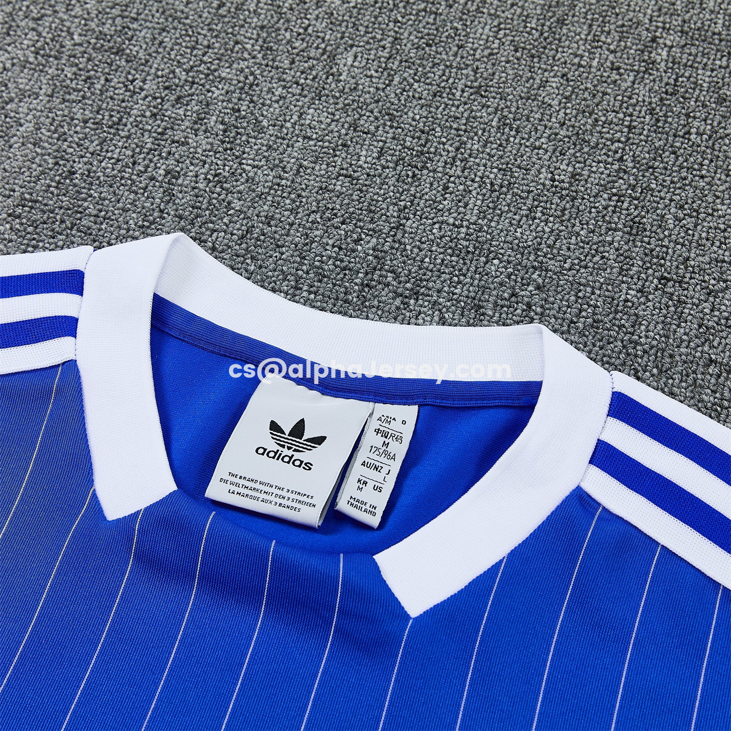 AJ-AlphaJersey-C.H.E.L.S.E.A 25-26 Retro Style Short-Sleeve Training Set - Blue Top & White Pants