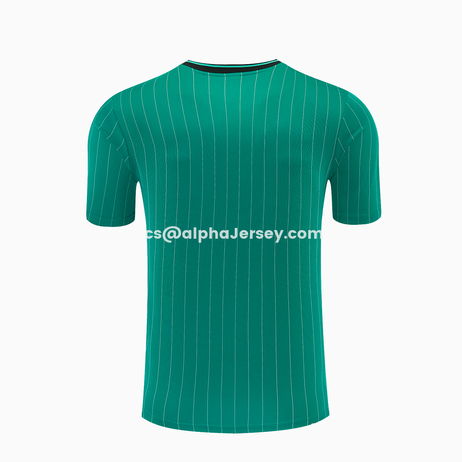 AJ-AlphaJersey-Liver.pool 25-26 Retro Style Short-Sleeve Training Set - Green With White Stripes Top & Pants