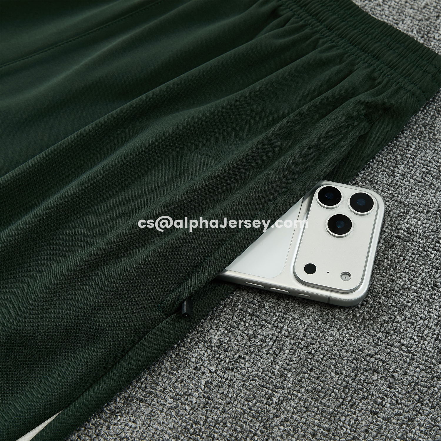 AJ-AlphaJersey-C.H.E.L.S.E.A 25-26 Short-Sleeve Training Set - Dark Green With White Accents Top & Pants