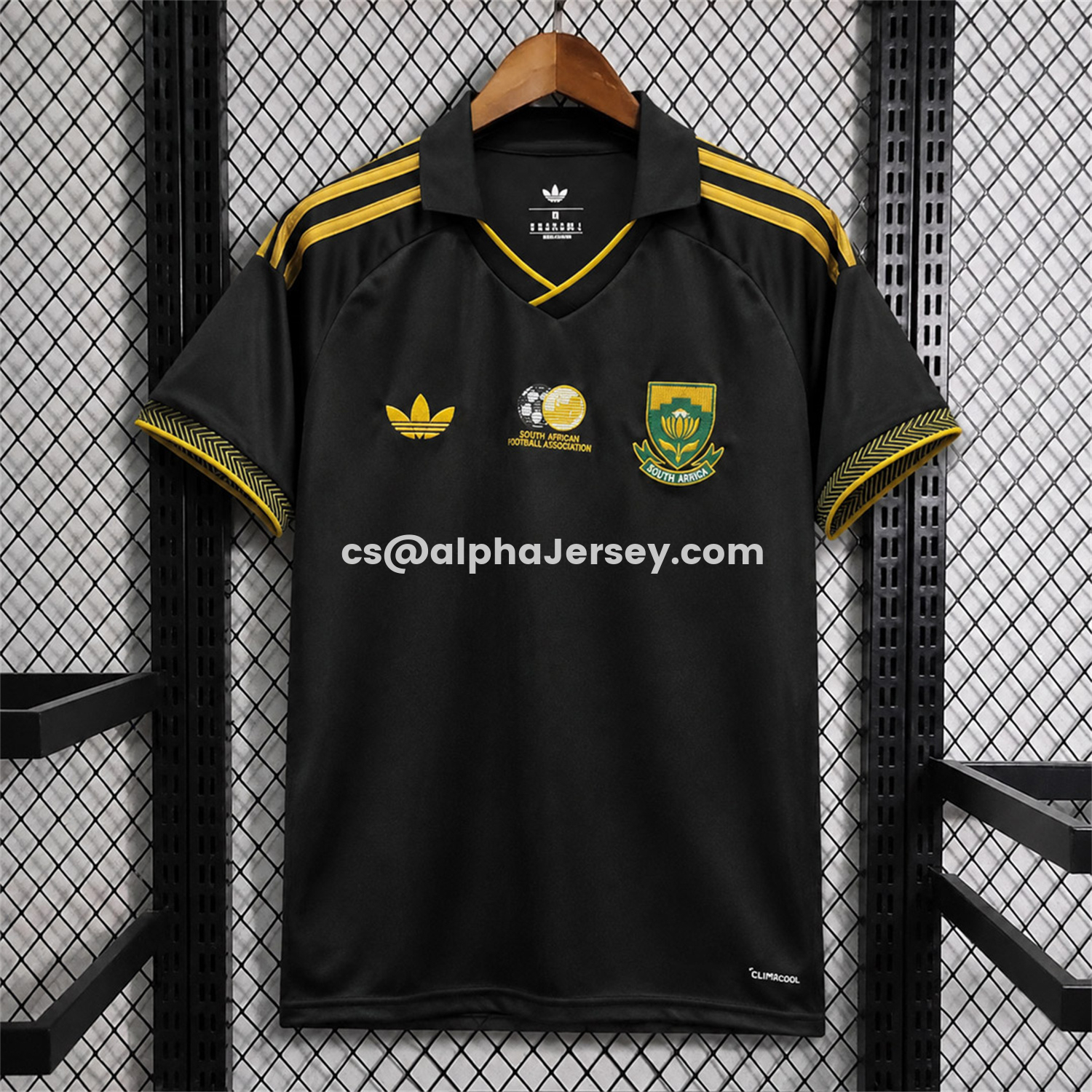 AJ-AlphaJersey-South Africa 2026 Black With Yellow Accents Special Jersey - Fans Version
