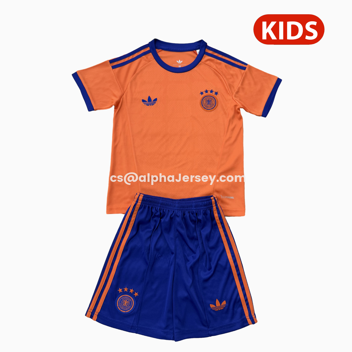 AJ-AlphaJersey-Germany 2026 Orange Goalkeeper Jersey Kids Kit