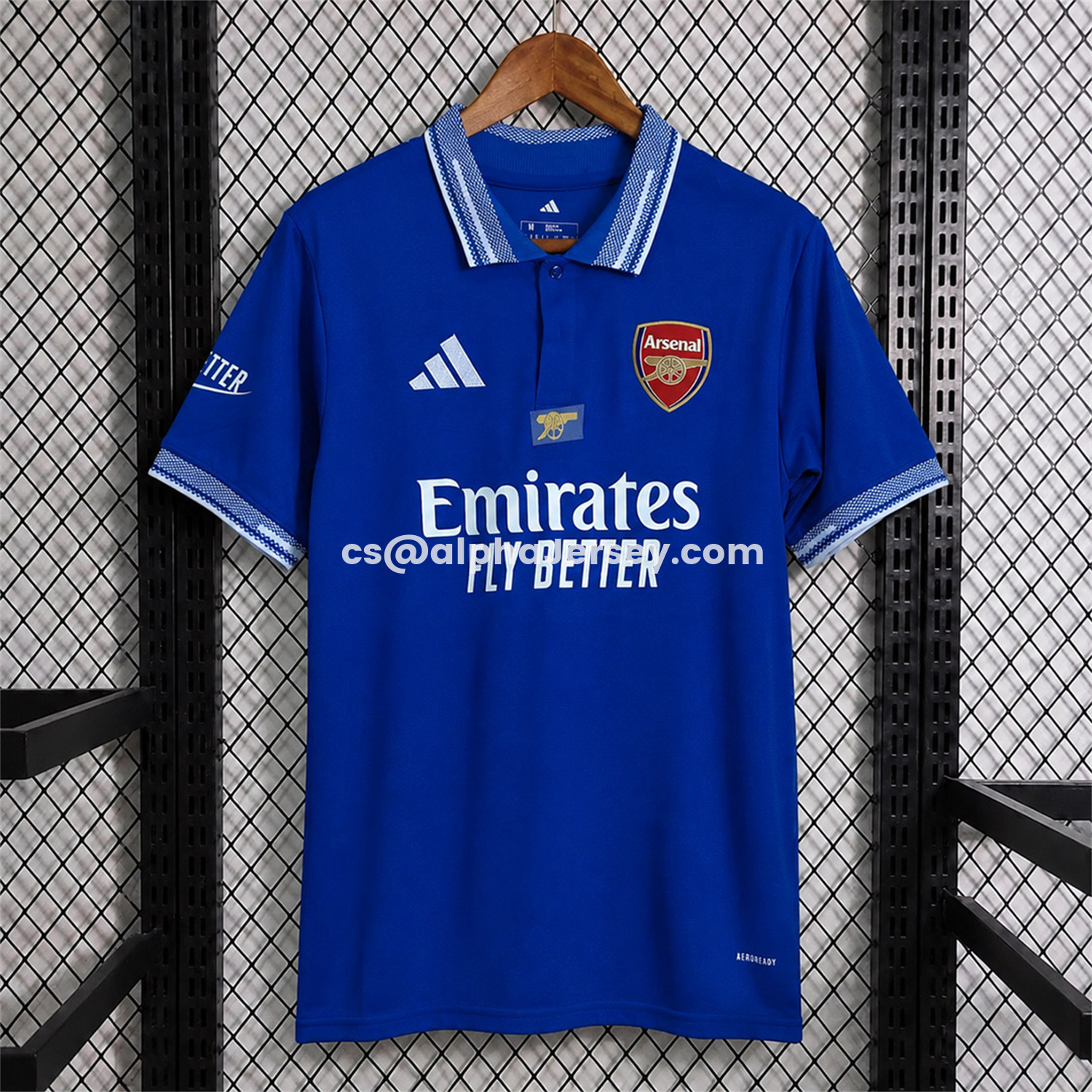 AJ-AlphaJersey-Arsenal 26-27 Solid Bright Blue Polo - Fans Version