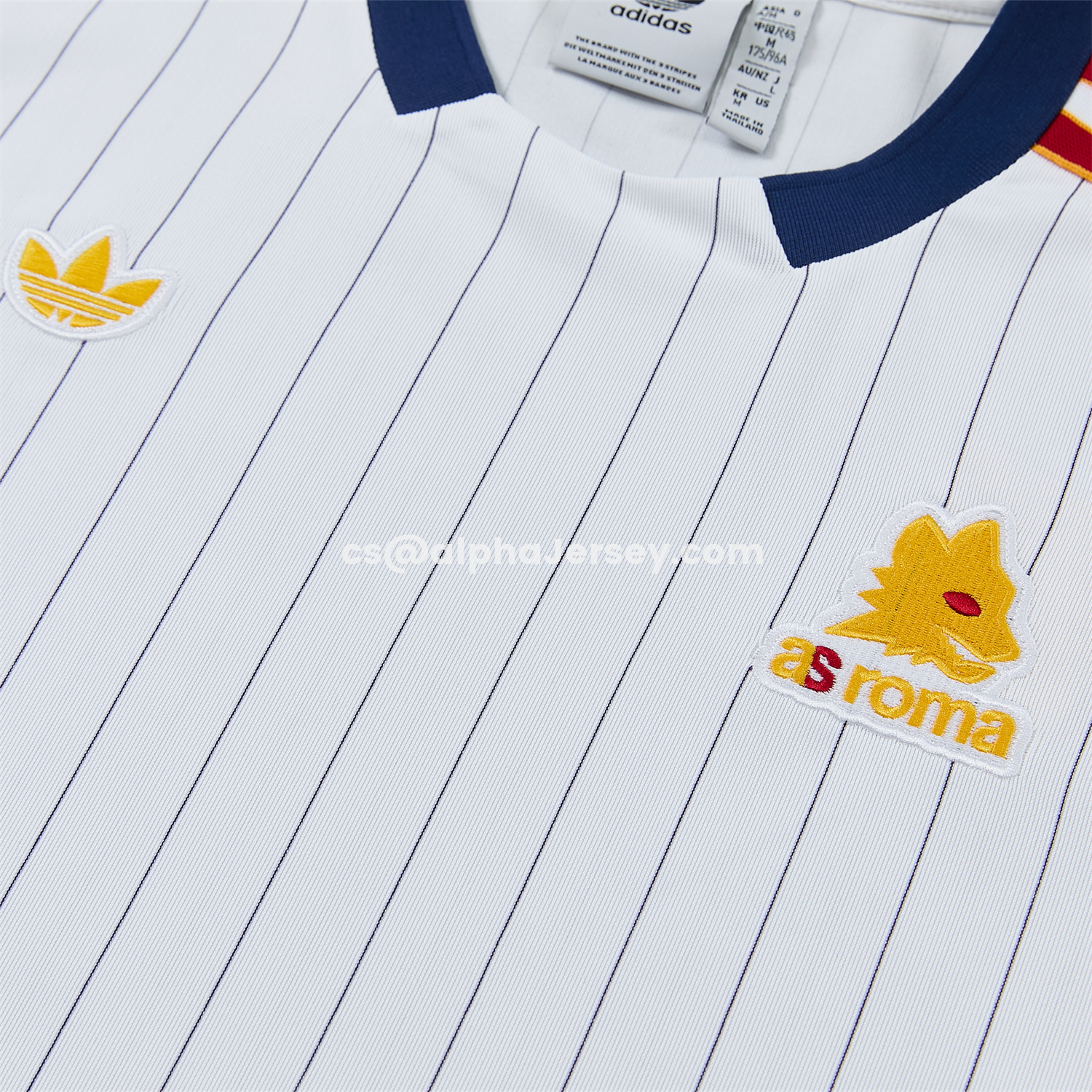 AJ-AlphaJersey-Roma 25-26 Retro Style Short-Sleeve Training Set - White Top & White Pants