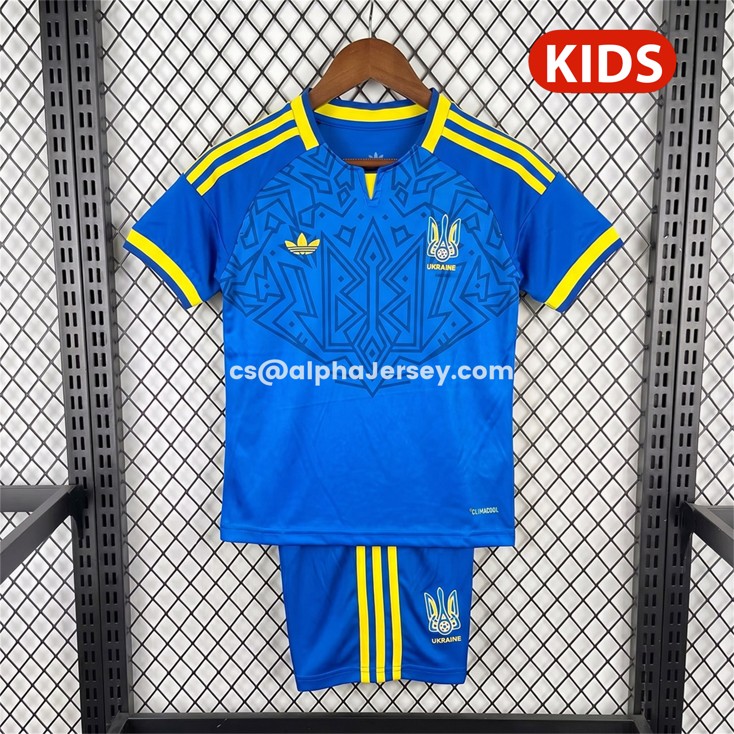 AJ-AlphaJersey-Ukraine 2026 Away Kids Kit