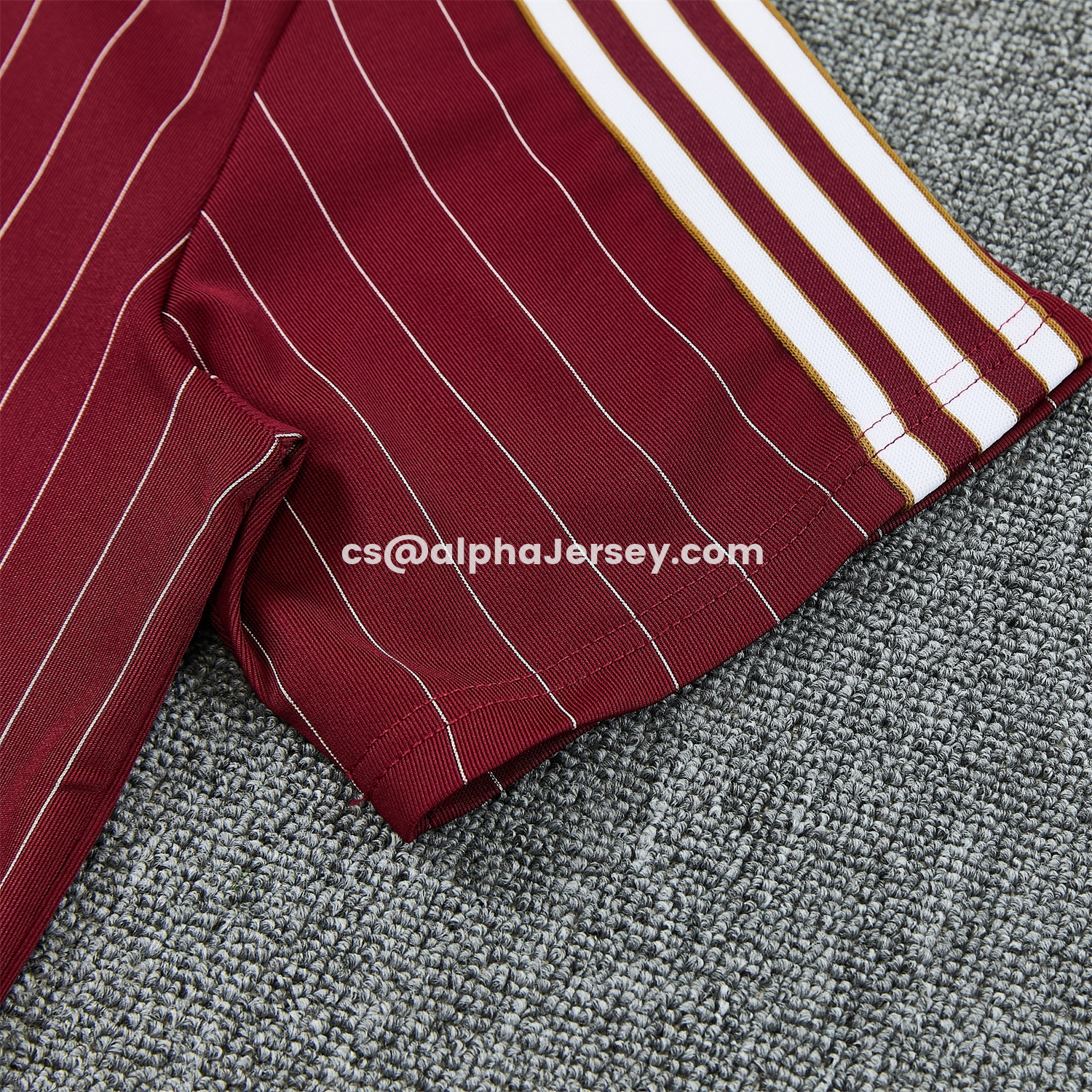 AJ-AlphaJersey-Arsenal 25-26 Retro Style Short-Sleeve Training Set - Dark Red With White Stripes Top & Pants
