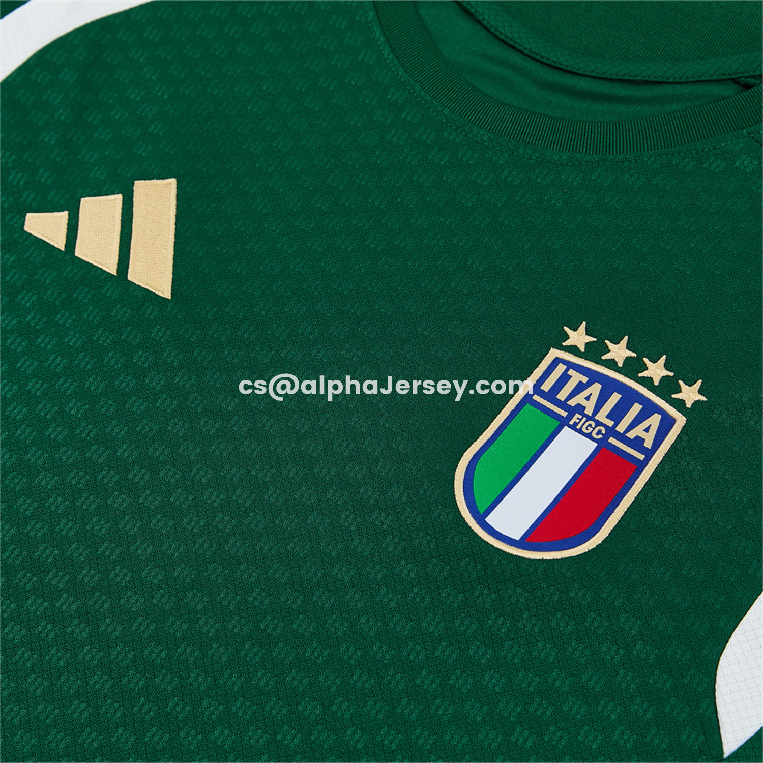 AJ-AlphaJersey-Italy 2026 Short-Sleeve Training Set - Green With White Top & Green With White Pants