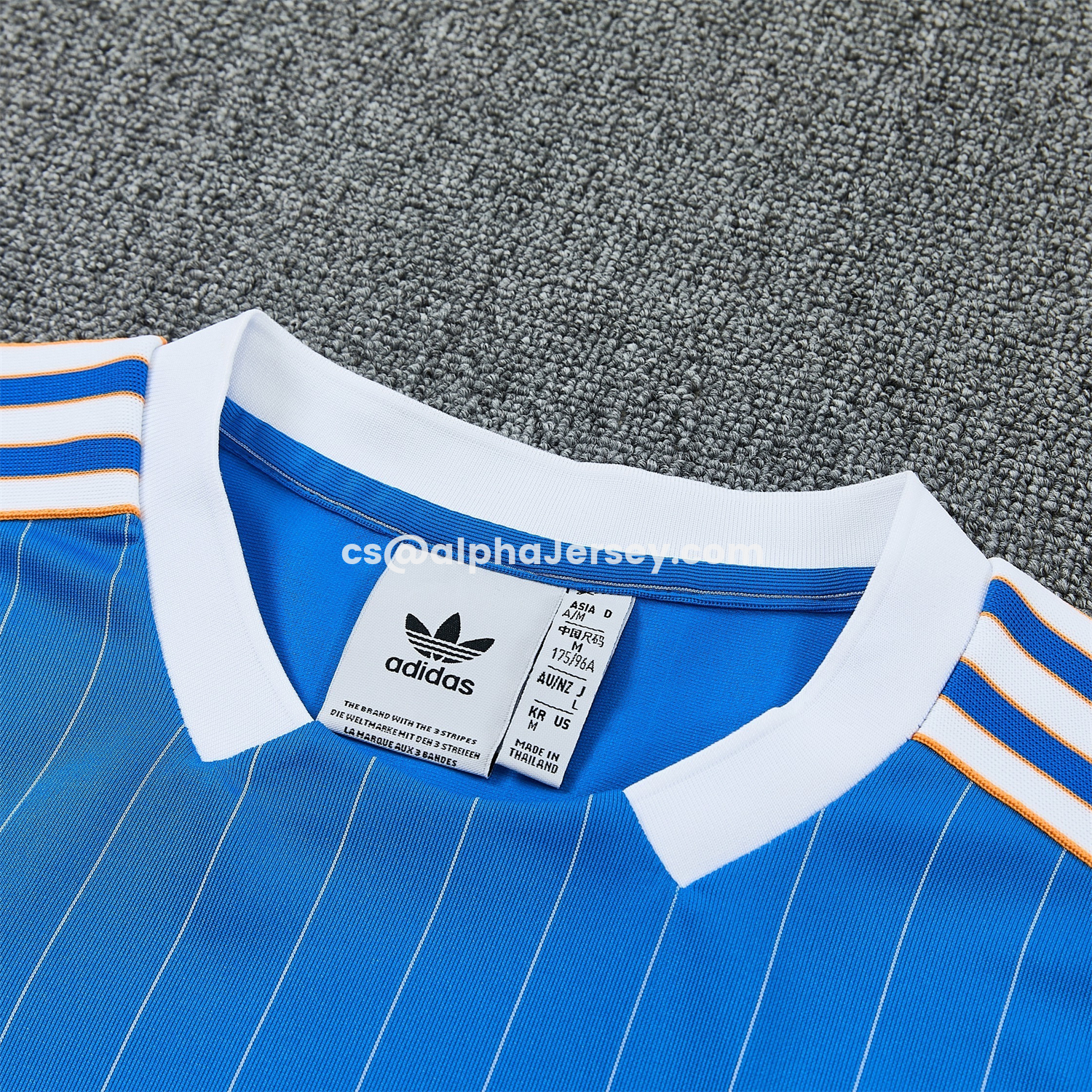 AJ-AlphaJersey-Real Madrid 25-26 Retro Style Short-Sleeve Training Set - Blue With White Stripes Top & Pants