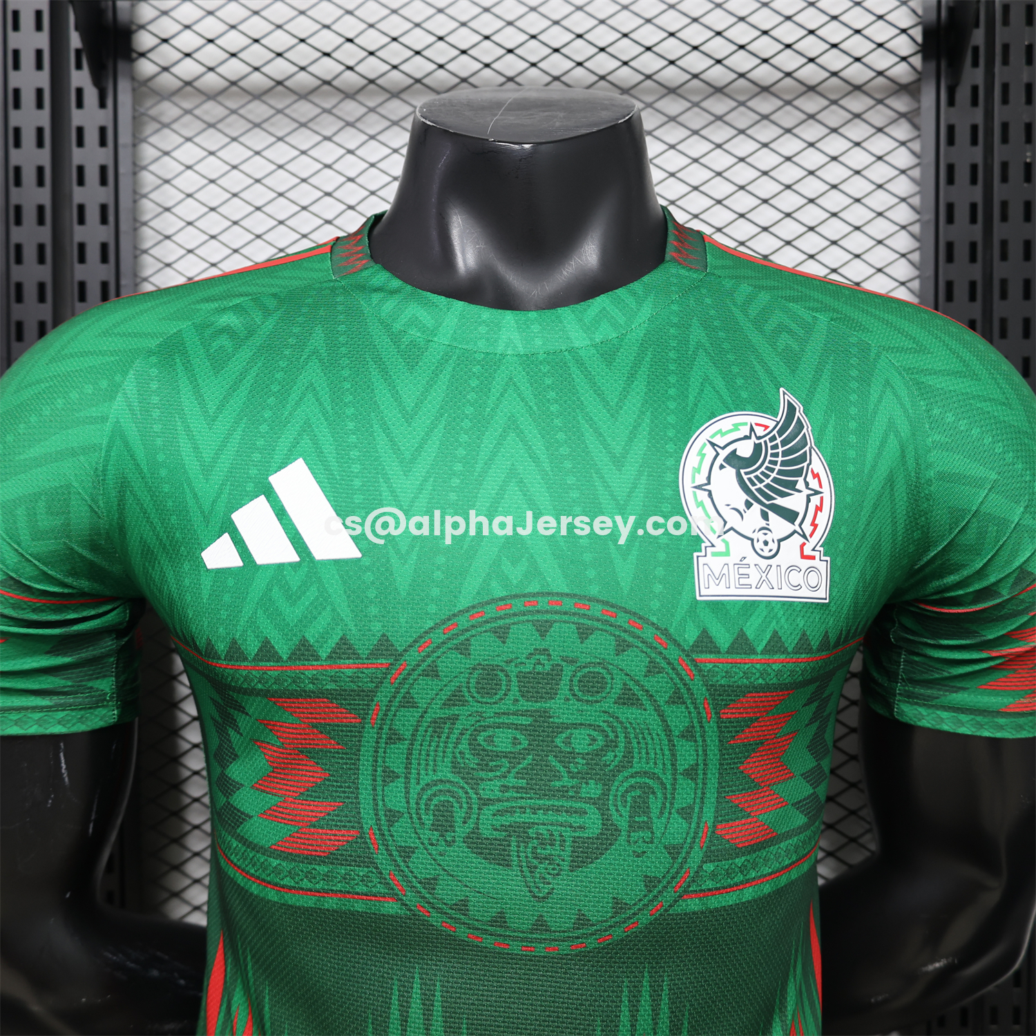 AJ-AlphaJersey-Mexico 2026 Aztec Sun Stone Green Special Jersey - Player Version