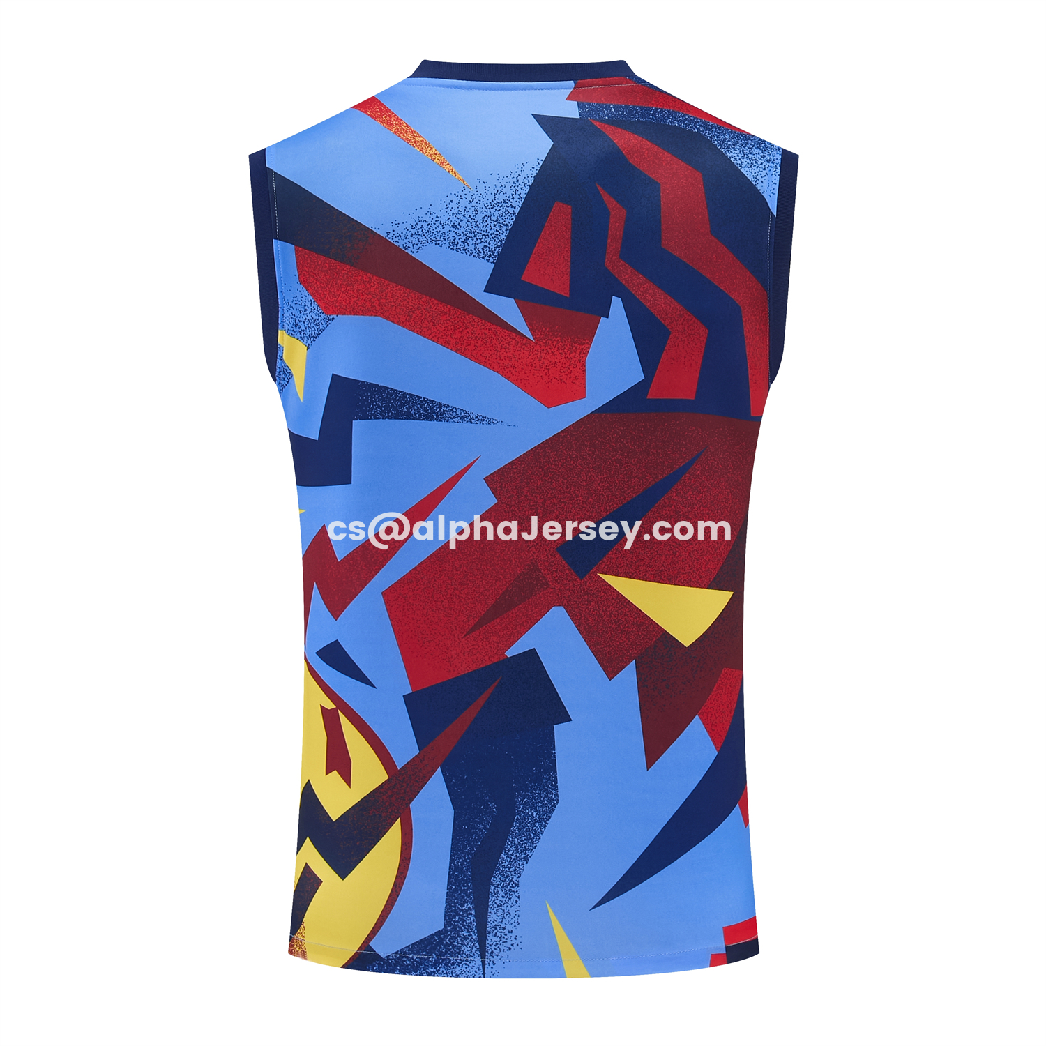 AJ-AlphaJersey-Barcelona 25-26 Vest Training Set - Colors Top & Dark Blue With Pink Accents Pants