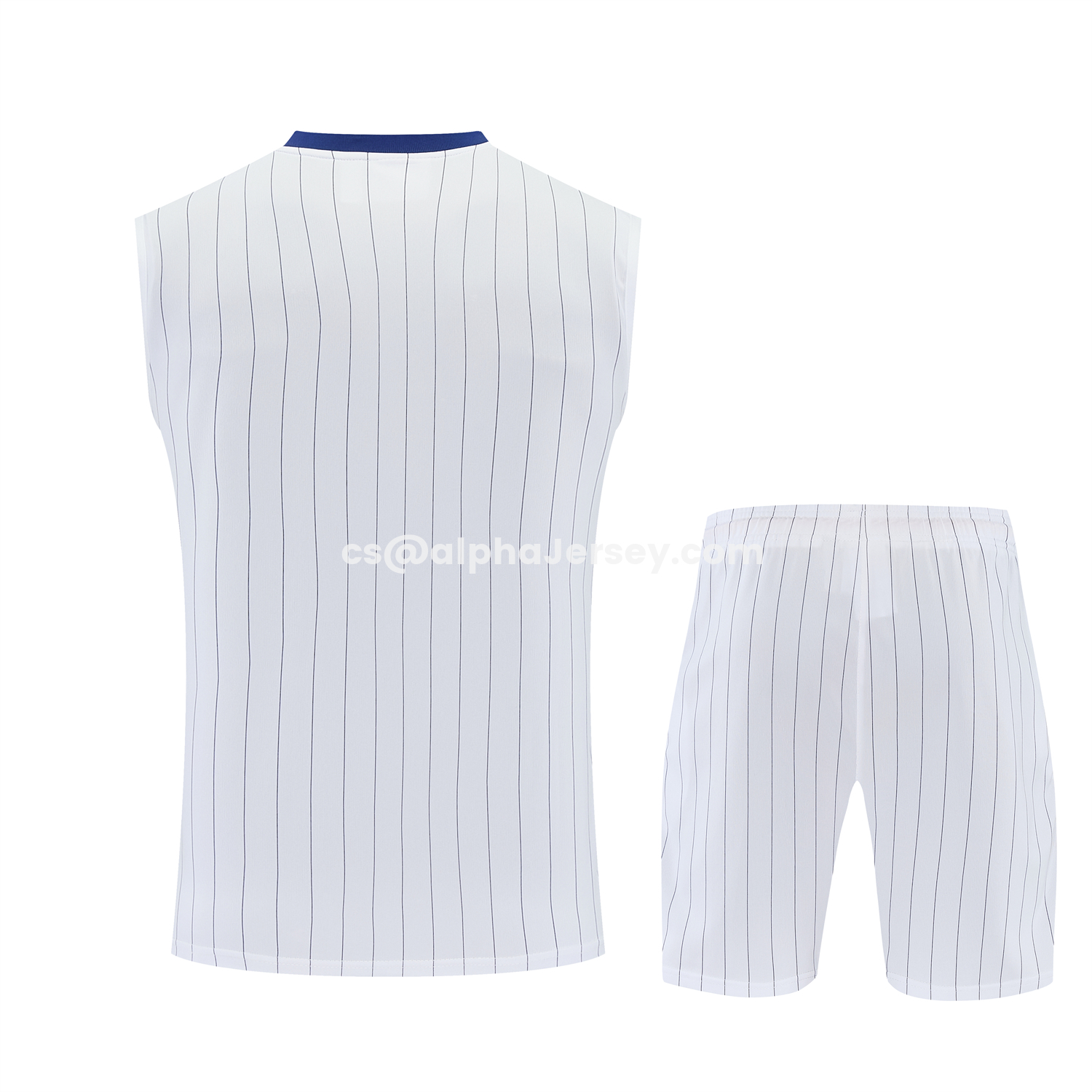 AJ-AlphaJersey-Roma 25-26 Retro Style Vest Training Set - White With Red Details Top & Pants