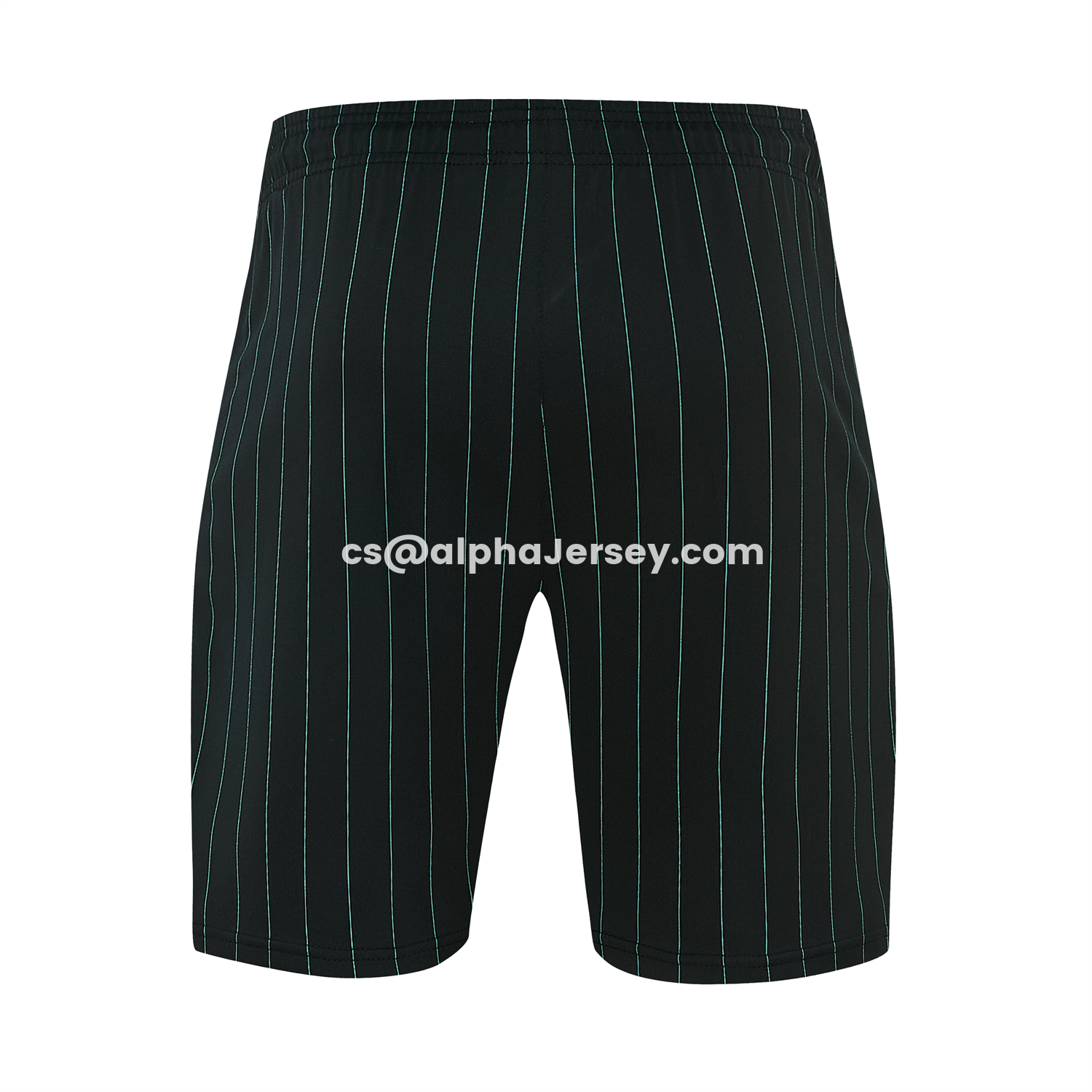 AJ-AlphaJersey-Liver.pool 25-26 Retro Style Short-Sleeve Training Set - Black With Teal Stripes And Accents Top & Pants