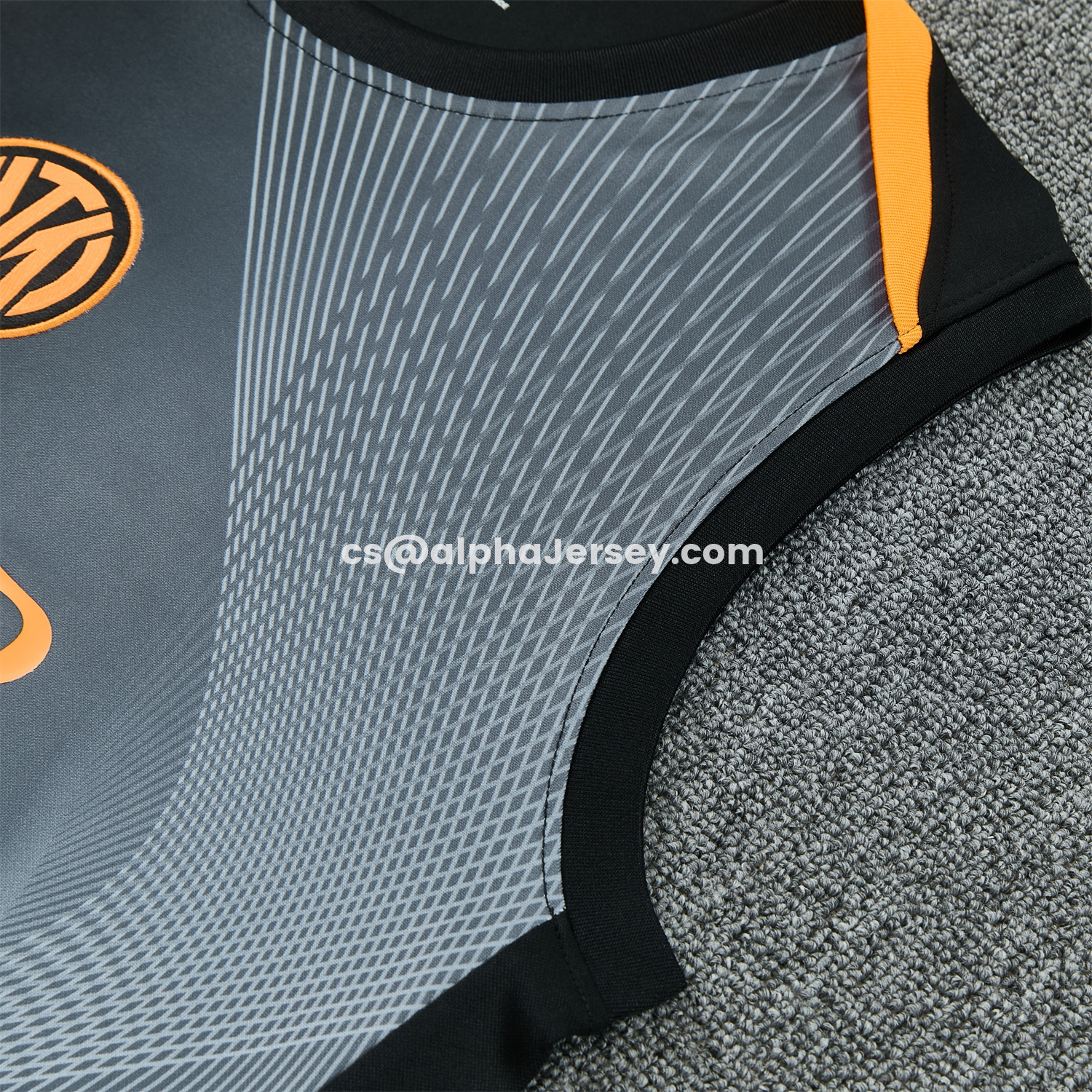 AJ-AlphaJersey-Inter Milan 25-26 Vest Training Set - Black And Grey Top & Pants
