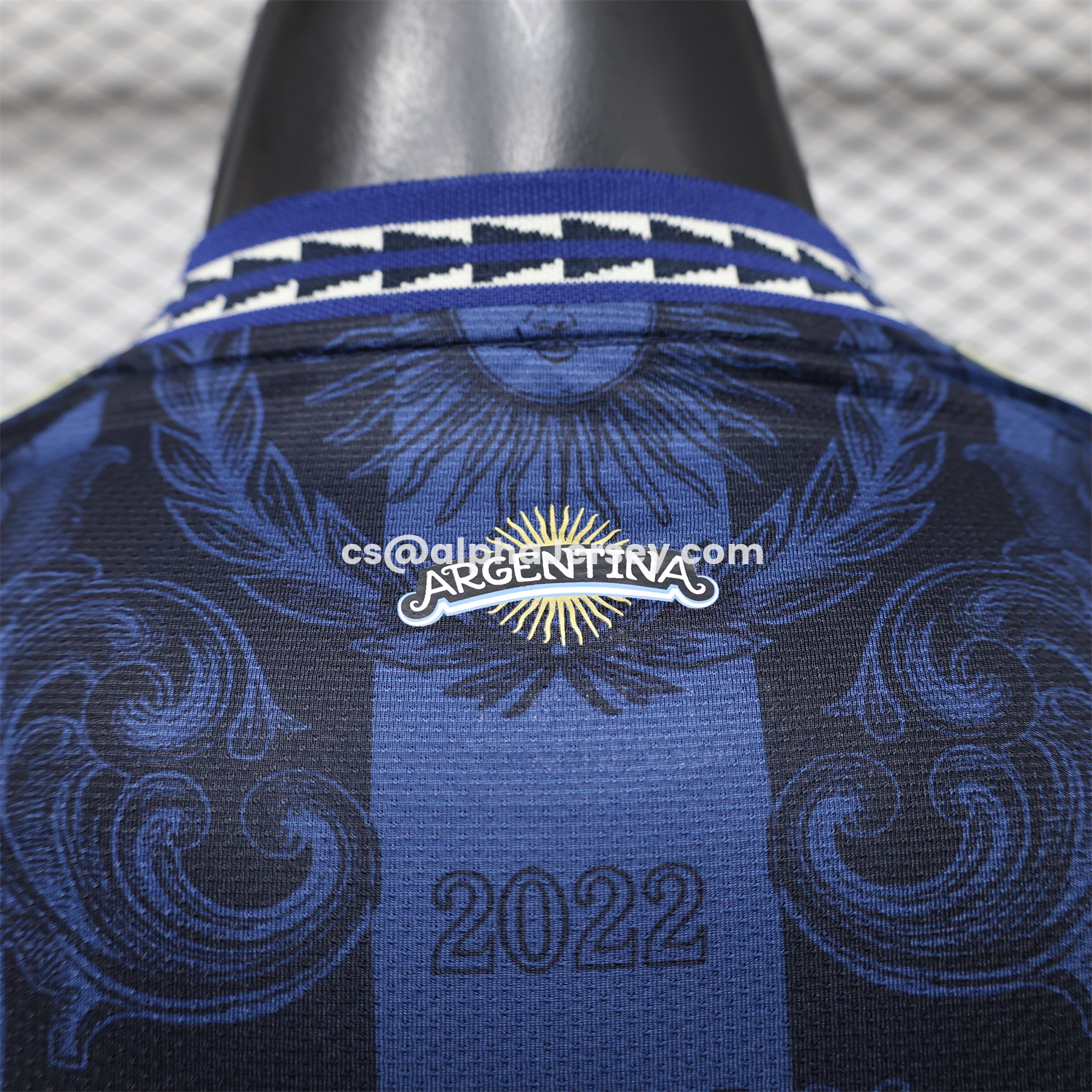 AJ-AlphaJersey-Argentina 2026 Dark Blue And Black Pattern Sun Special Edition Jersey - Player Version
