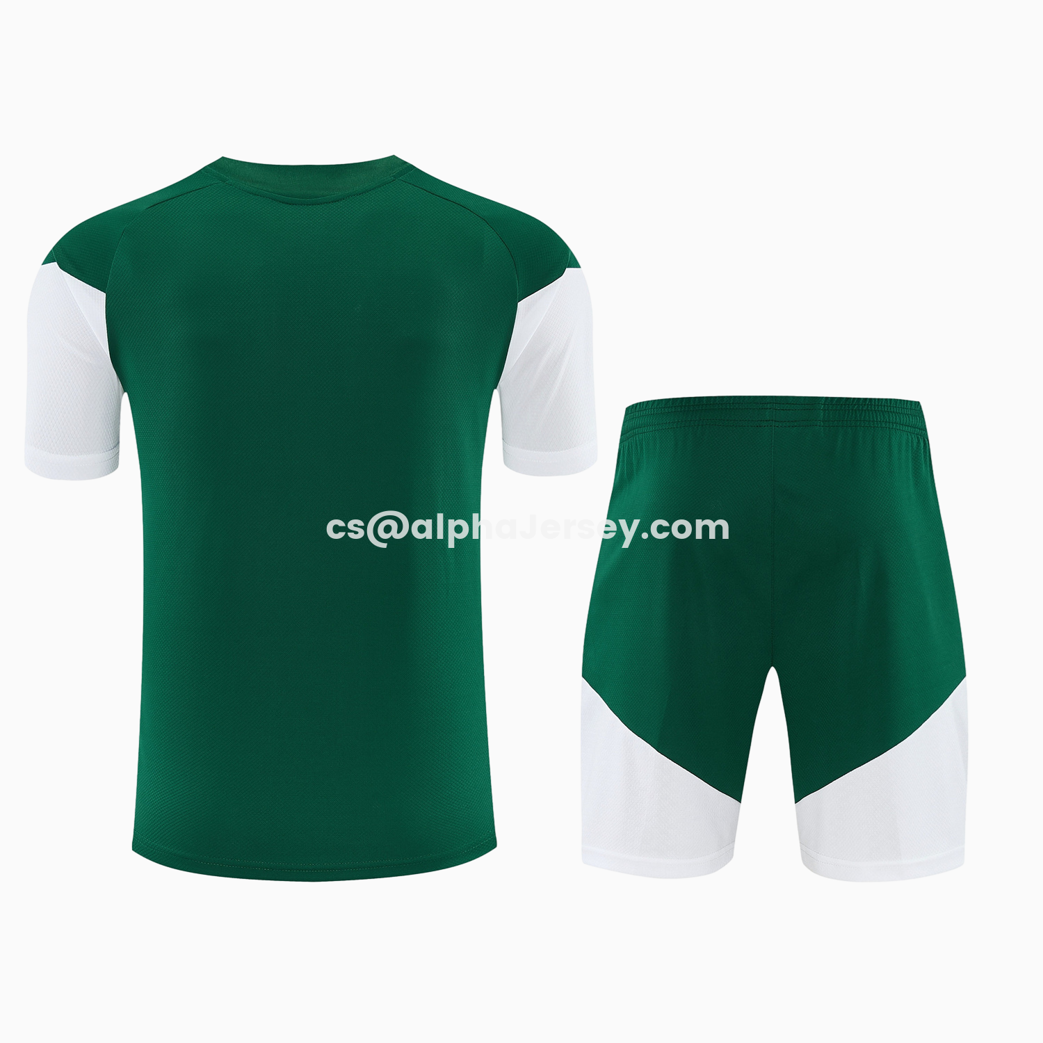 AJ-AlphaJersey-Italy 2026 Short-Sleeve Training Set - Green With White Top & Green With White Pants