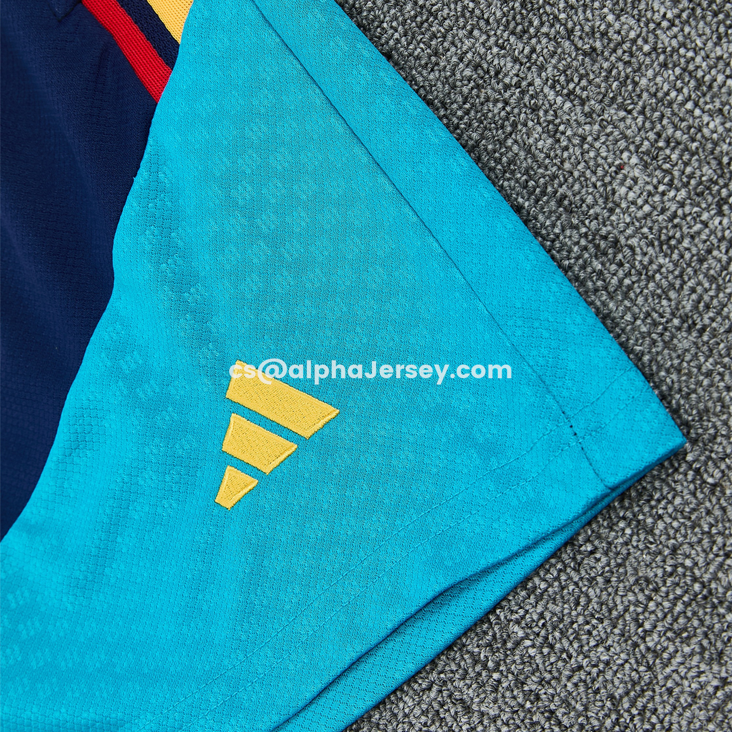 AJ-AlphaJersey-Spain 2026 Short-Sleeve Training Set - Dark Blue Top & Dark Blue Pants