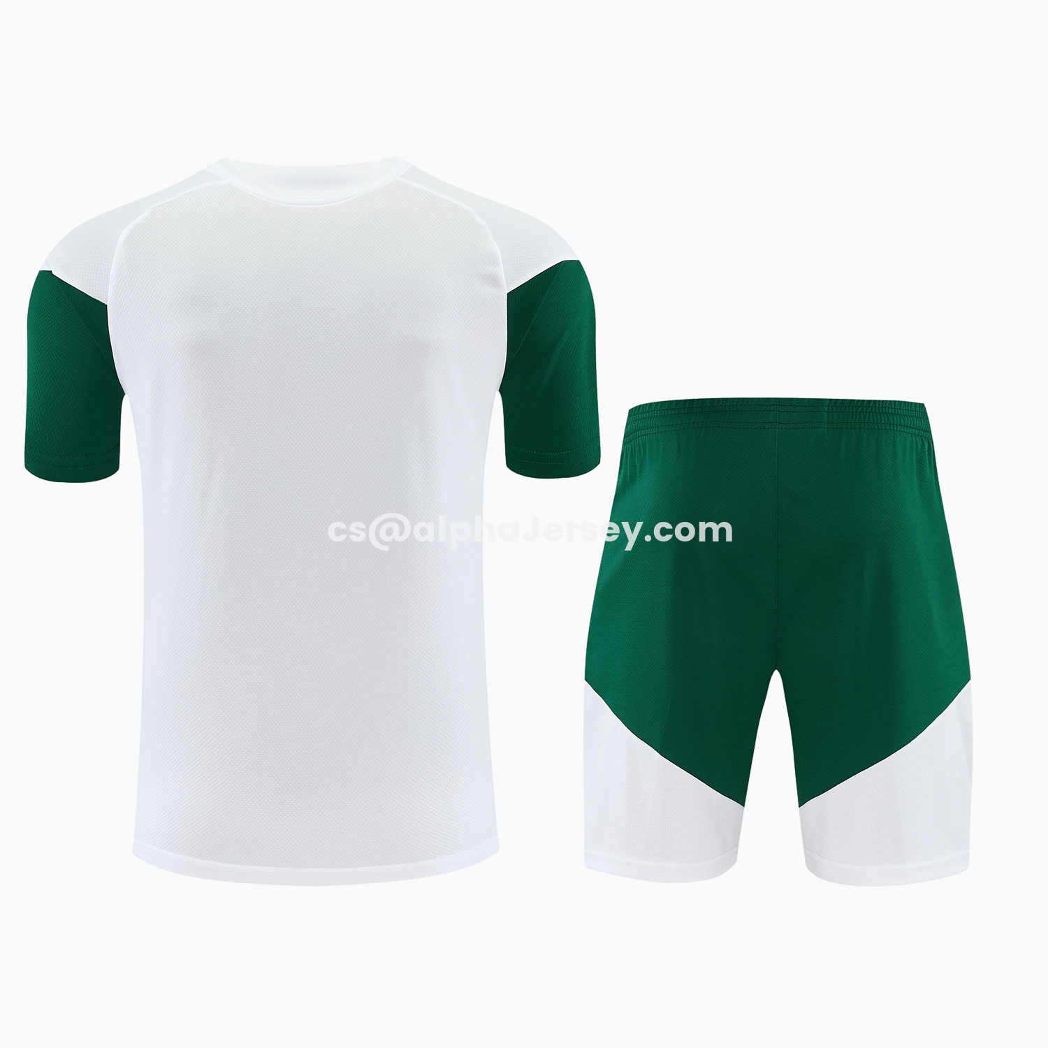 AJ-AlphaJersey-Italy 2026 Short-Sleeve Training Set - White With Green Accents Top & Green With White Pants