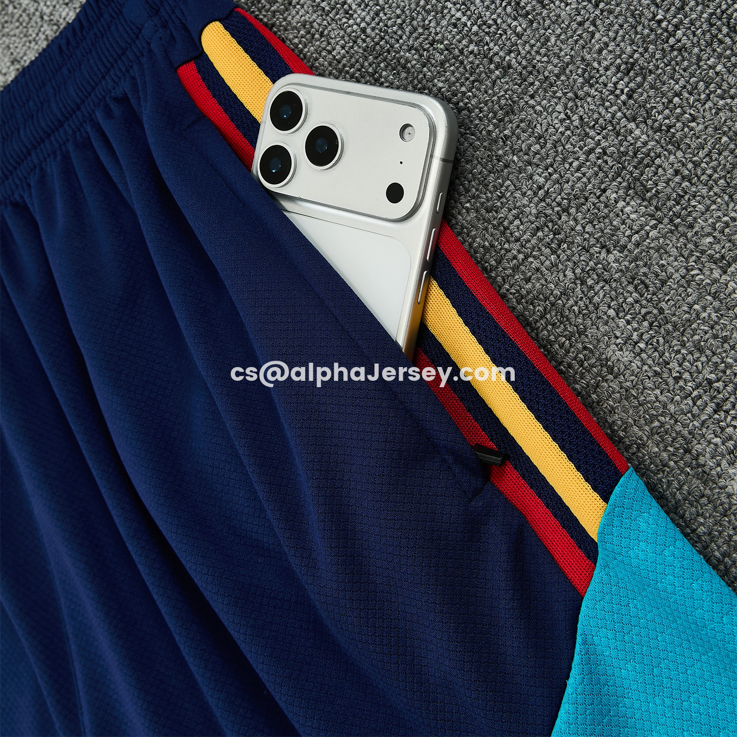 AJ-AlphaJersey-Spain 2026 Vest Training Set - Light Blue Top & Dark Blue Pants