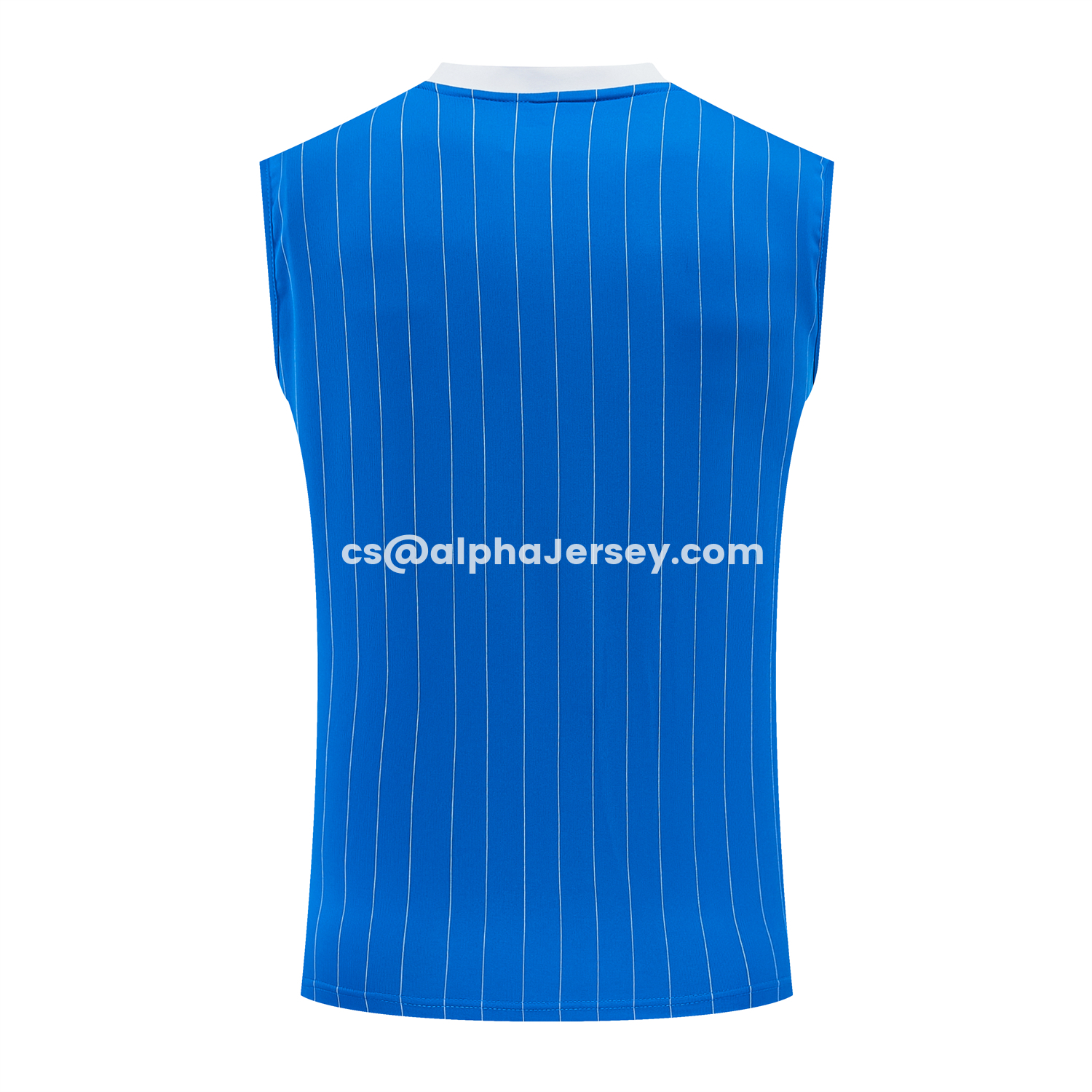 AJ-AlphaJersey-Real Madrid 25-26 Retro Style Vest Training Set - Blue With White Stripes Top & Pants