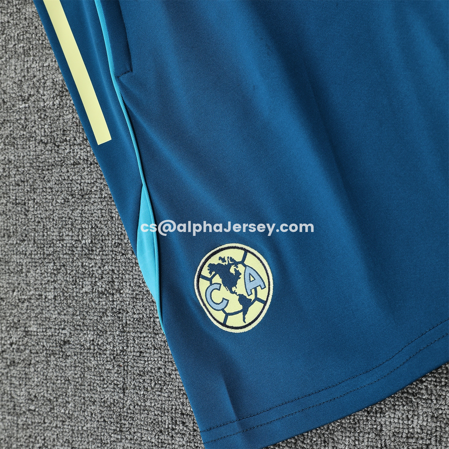 AJ-AlphaJersey-Club América 25-26 Short-Sleeve Training Set - Royal Blue With Light Blue Accents Top & Pants