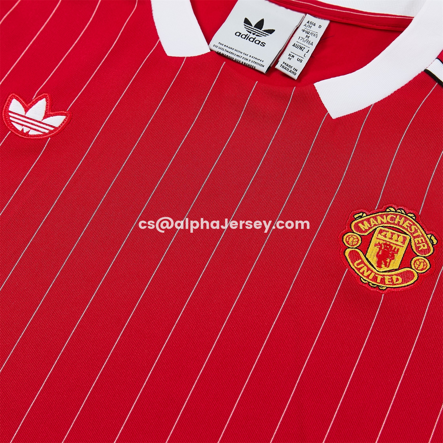 AJ-AlphaJersey-Manchester United 25-26 Retro Style Short-Sleeve Training Set - Red With White Stripes Top & Pants
