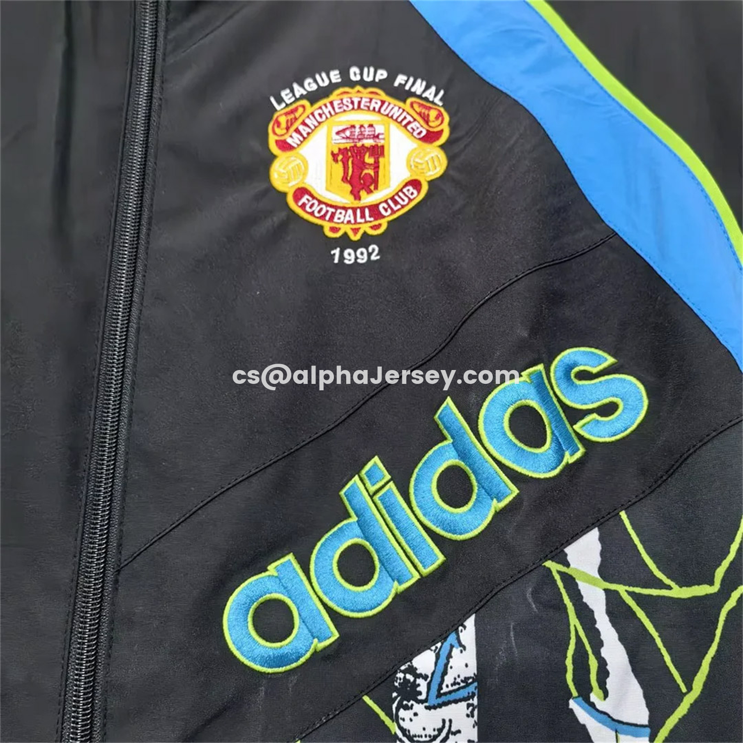 AJ-AlphaJersey-Manchester United 26-27 90s Woven Vintage Windbreaker Jacket - Red And White