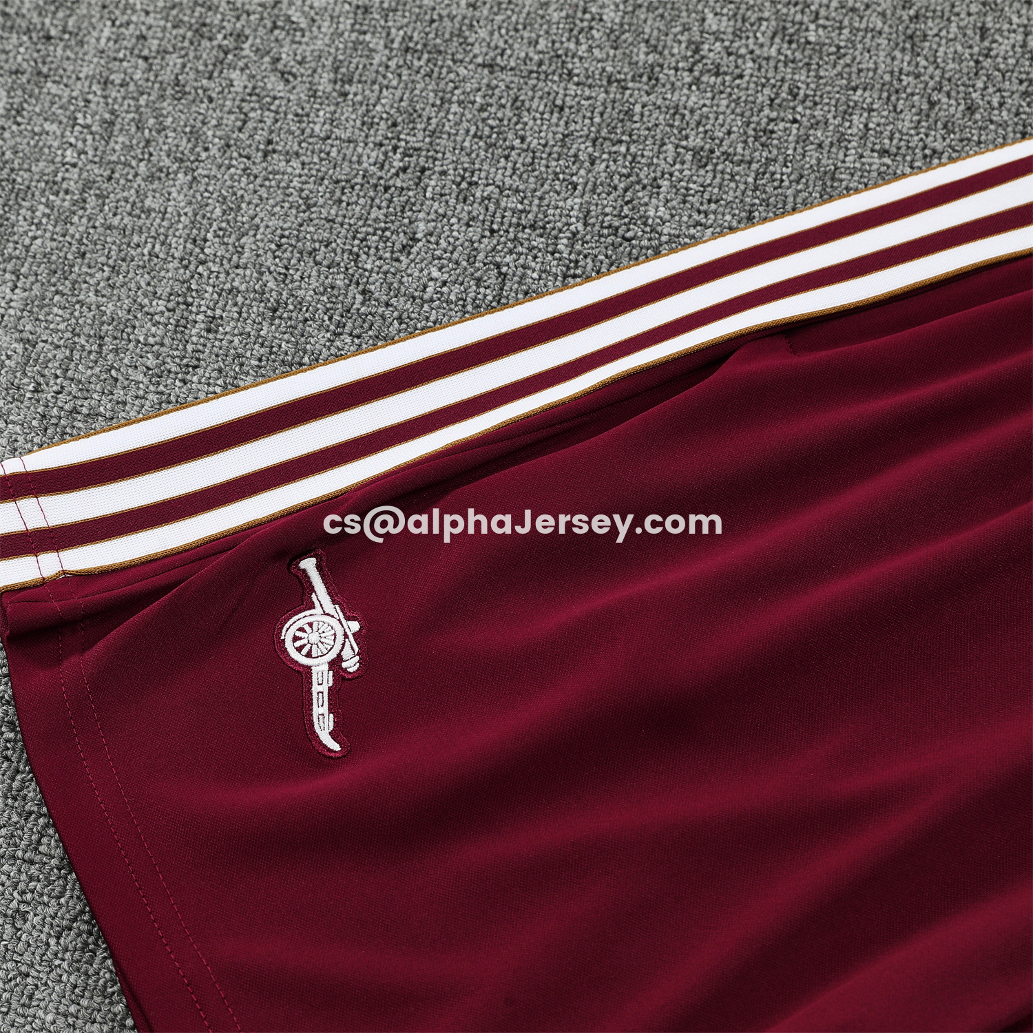 AJ-AlphaJersey-Arsenal 25-26 Retro Style Vest Training Set - Burgundy With White Stripes Top & Pants