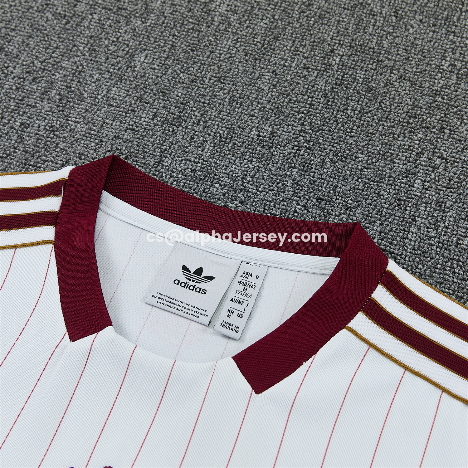 AJ-AlphaJersey-Arsenal 25-26 Retro Style Vest Training Set - White With Burgundy Stripes And Collar Top & Pants
