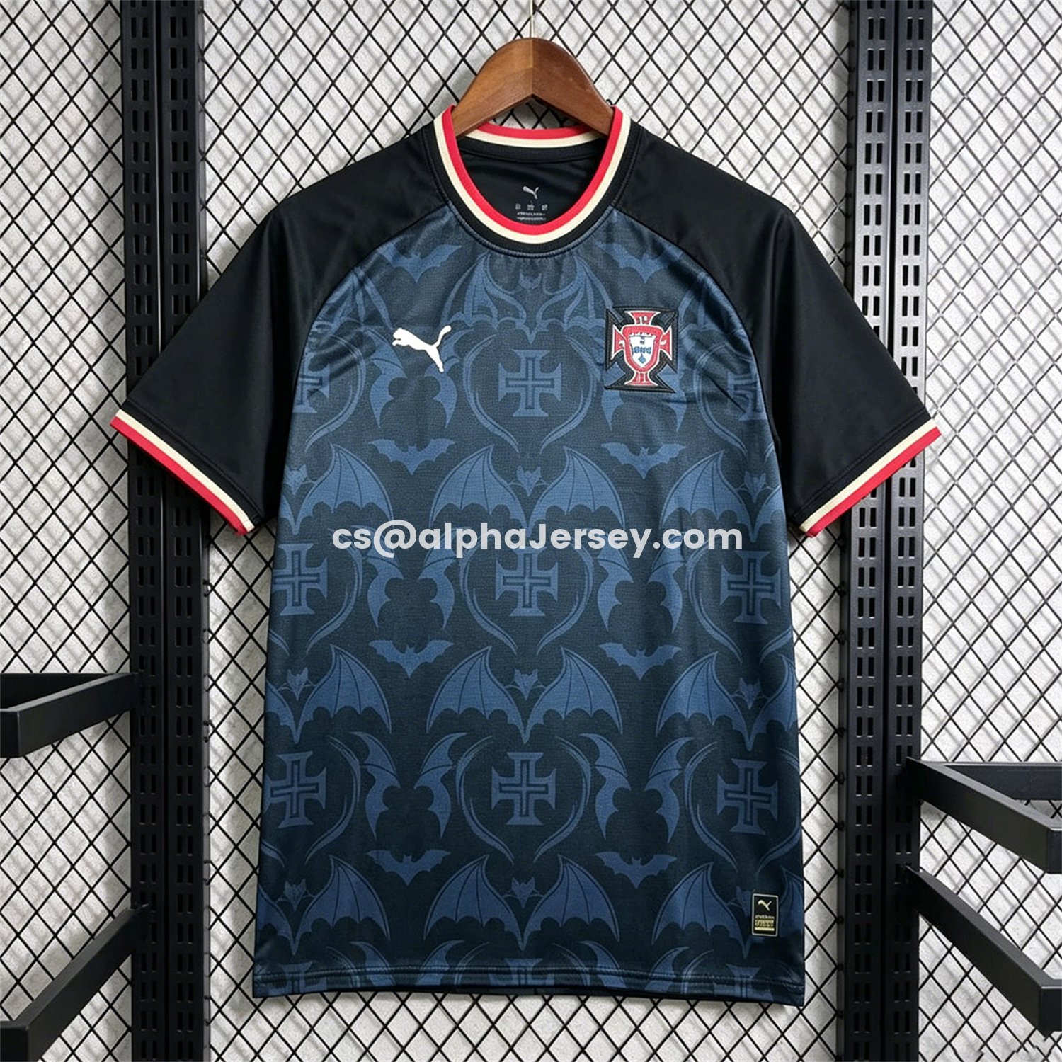 AJ-AlphaJersey-Portugal 2026 Black With Red And Green Special Jersey - Fans Version