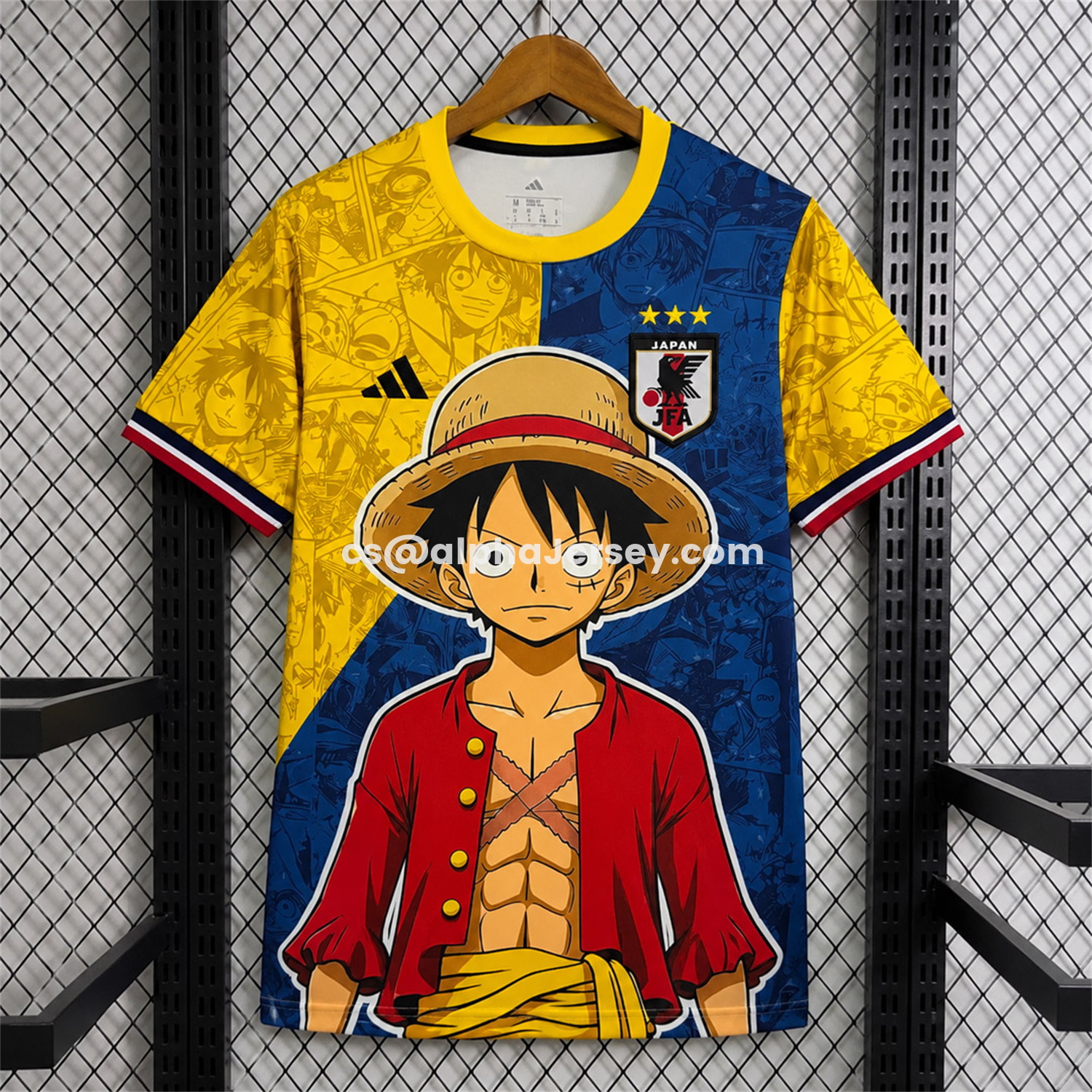 AJ-AlphaJersey-Japan 2026 Red Shirt Luffy Yellow Blue Special Jersey - Fans Version